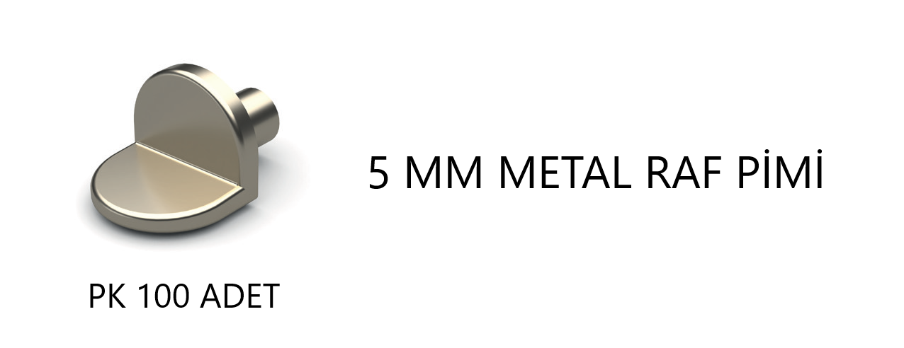 RAF PİMİ METAL 5 MM NİKEL PAKET 100 ADET