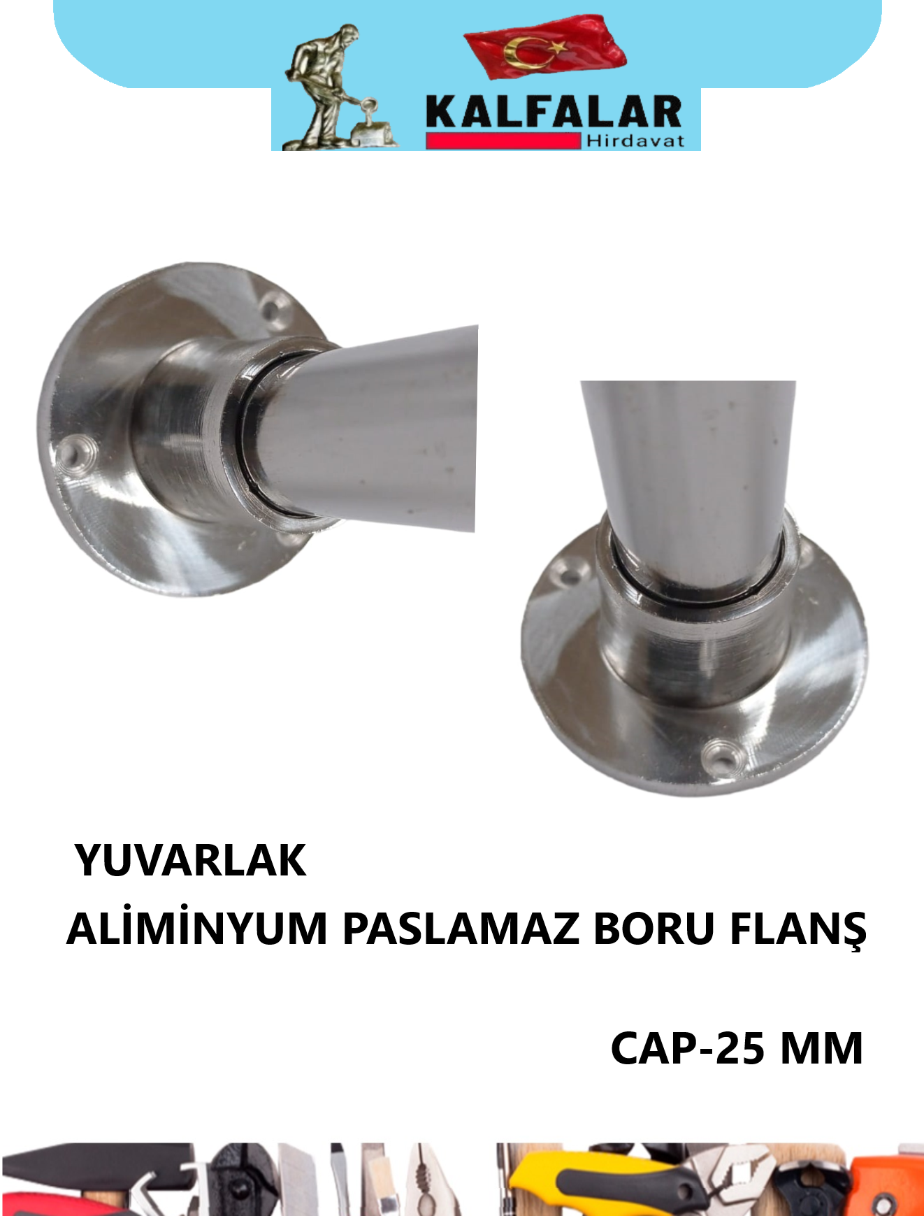 ALİMİNYUM PASLANMAZ BORU FLANŞ YUVARLAK 25 MM