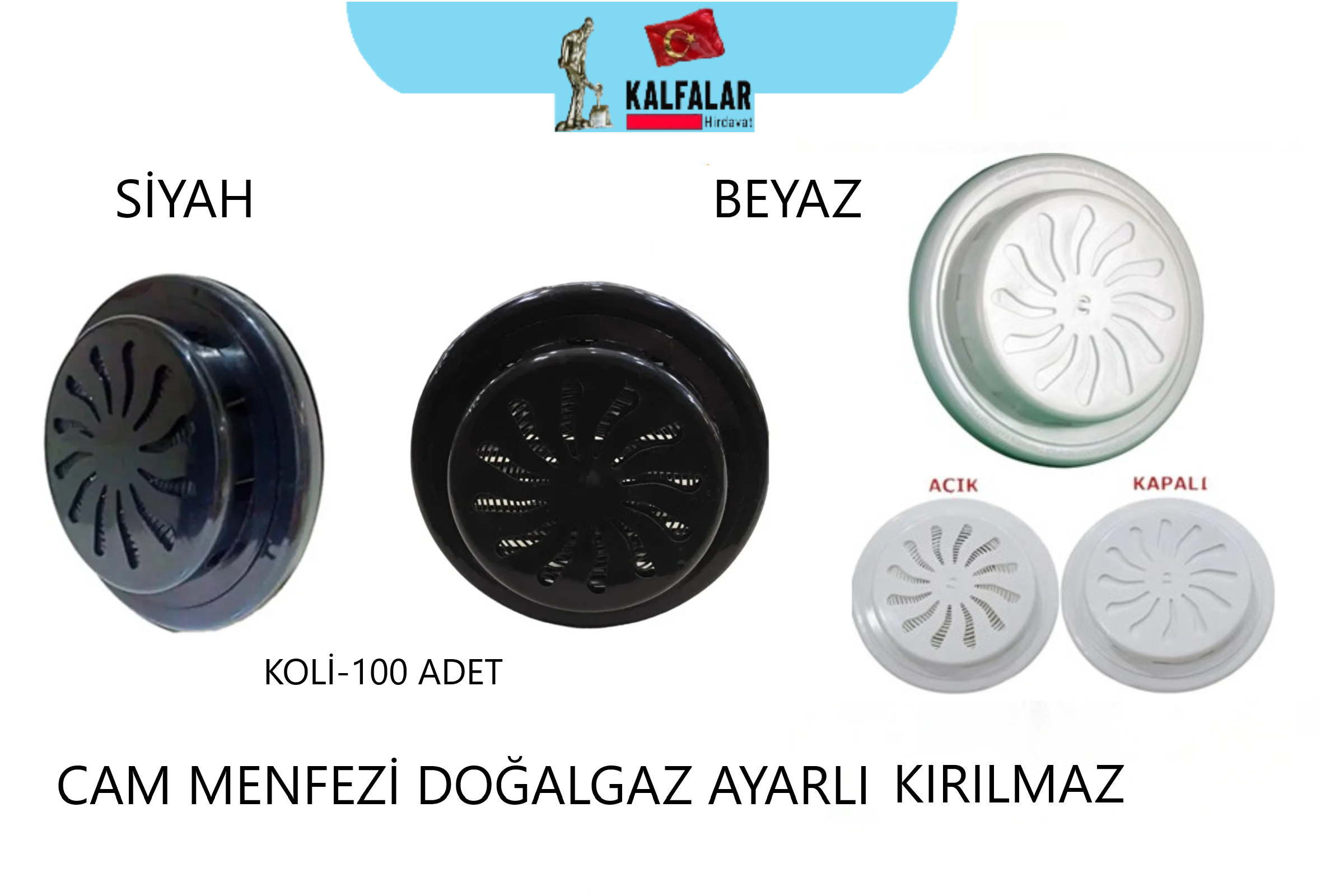 CAM MENFEZİ KIRILMAZ AYARLI SİYAH