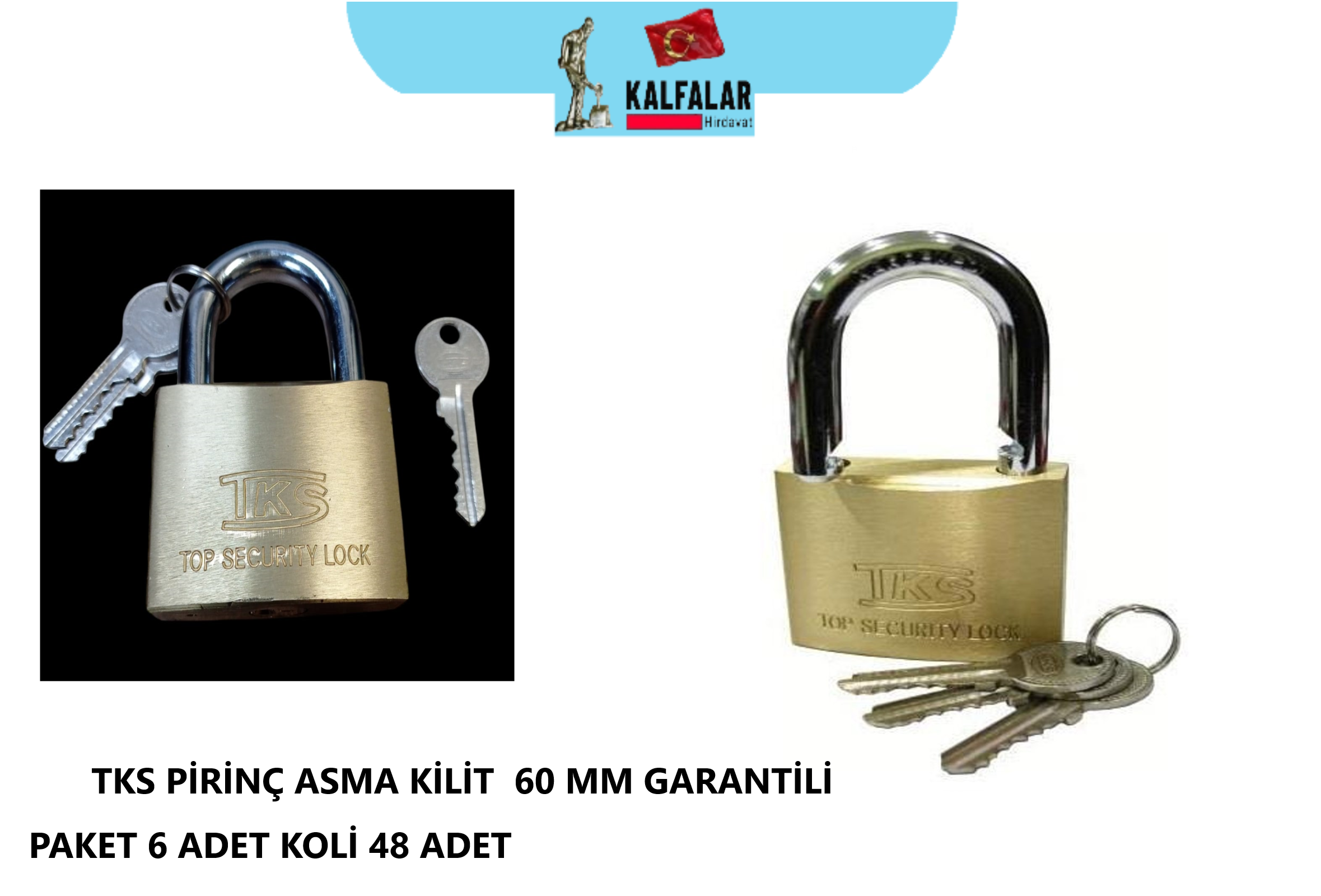 ASMA KİLİT PİRİNÇ 60 MM TKS GARANTİLİ