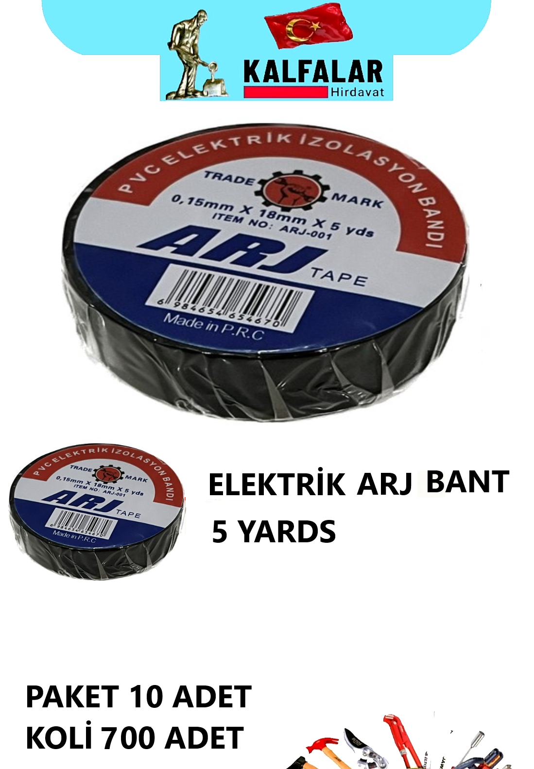 ELEKTRİK BANT ARJ SİYAH 5 YARDS