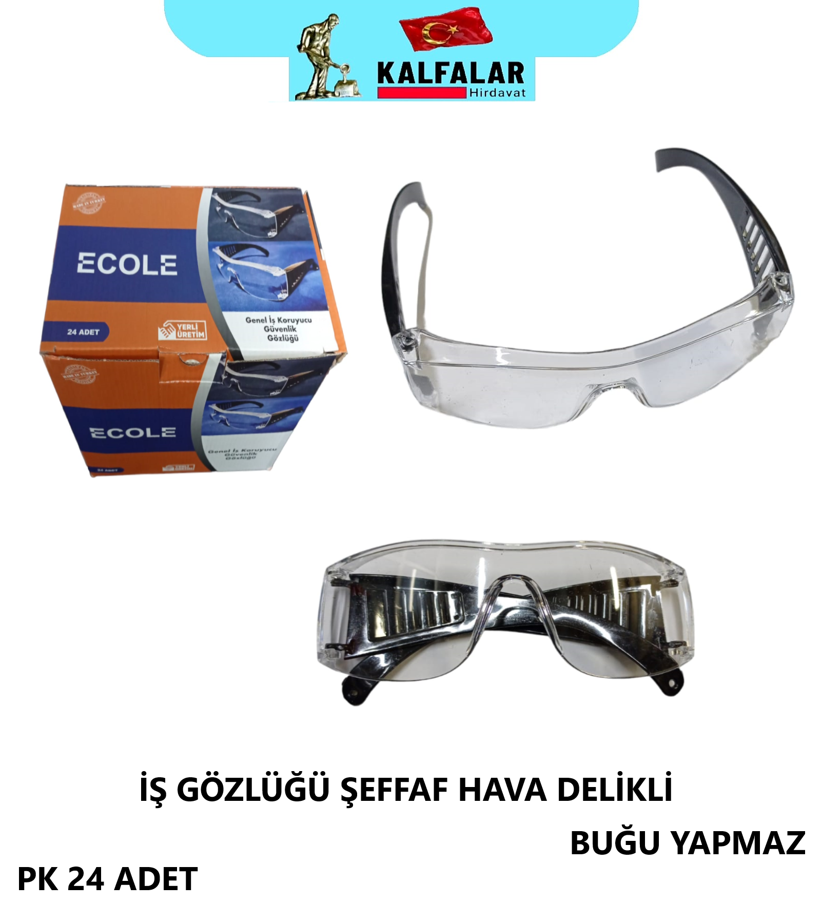 İŞ GÖZLÜĞÜ ŞEFFAF HAVA DELİKLİ PROF 