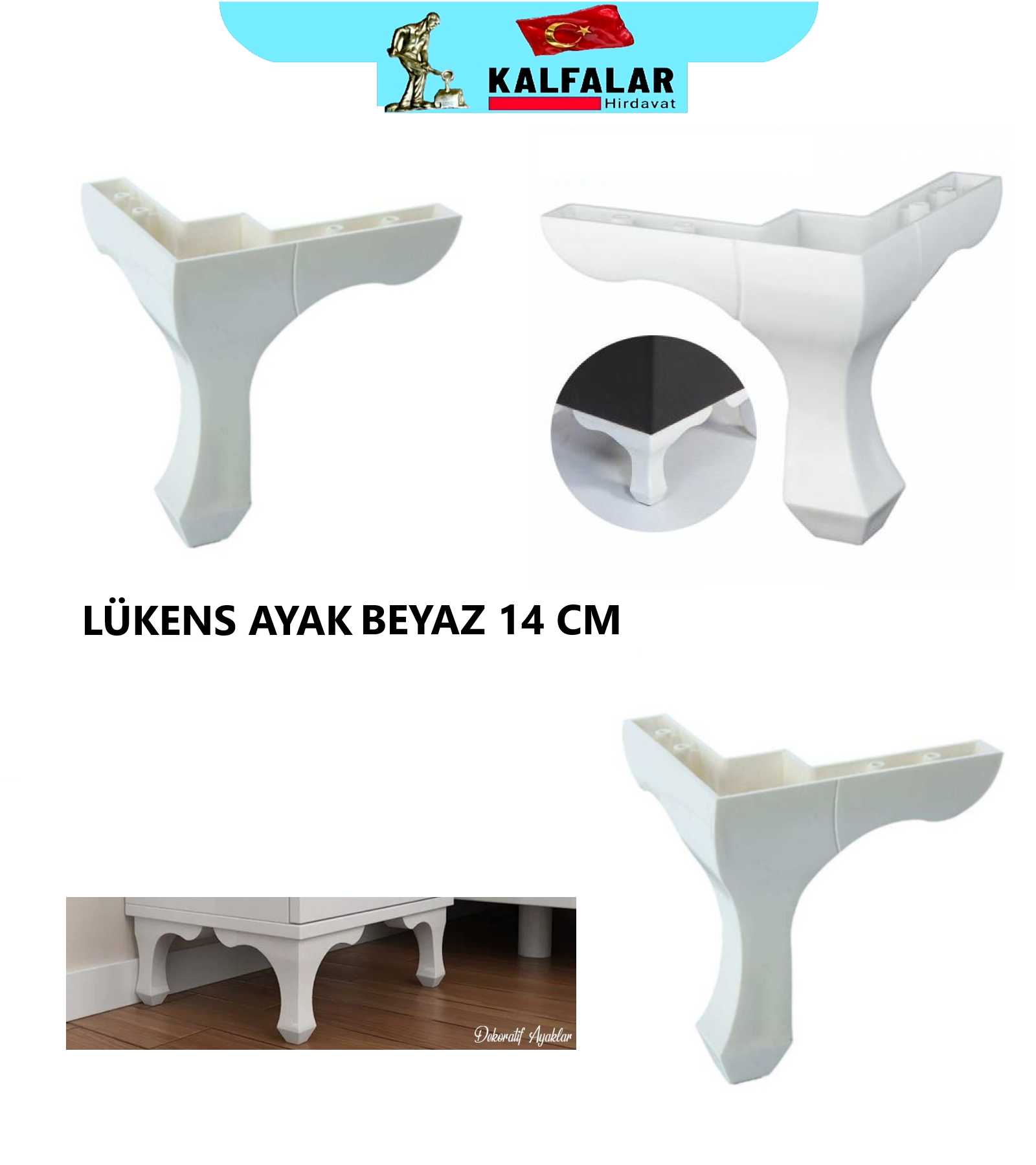 LÜKENS AYAK BEYAZ 14 CM