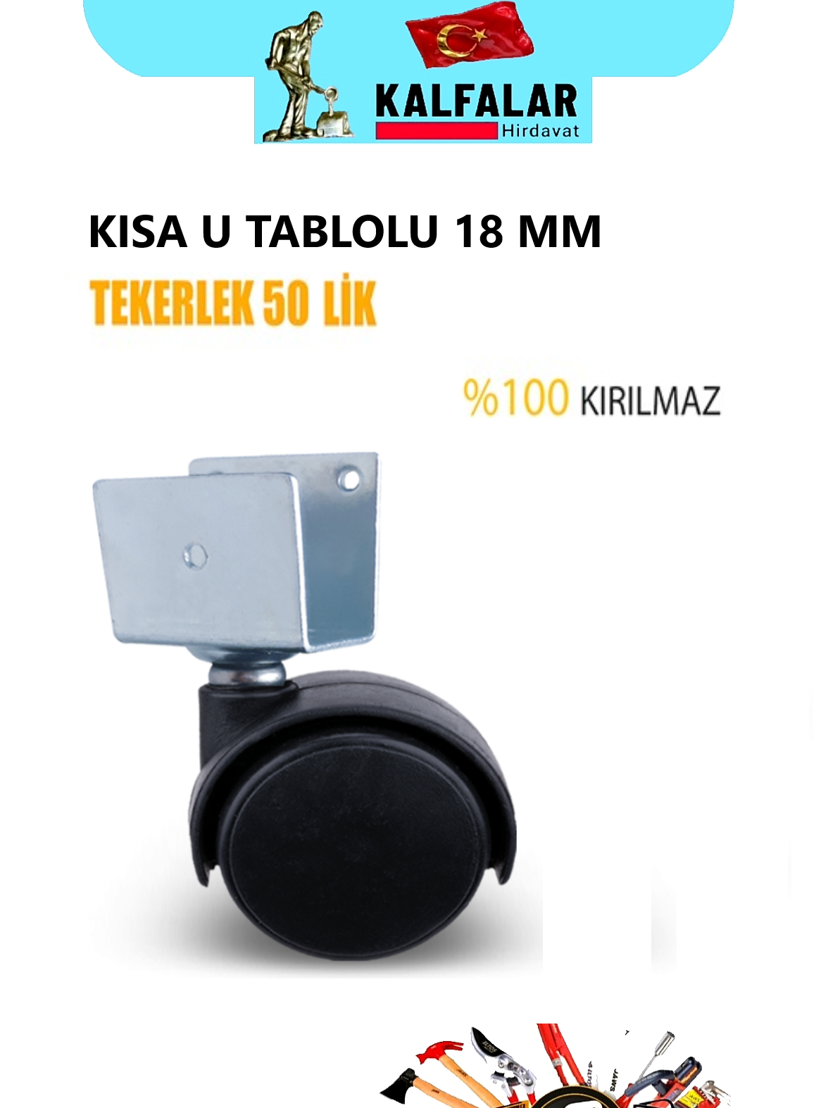 TEKERLEK U TABLOLU 50 LİK P.P SİYAH KISA U