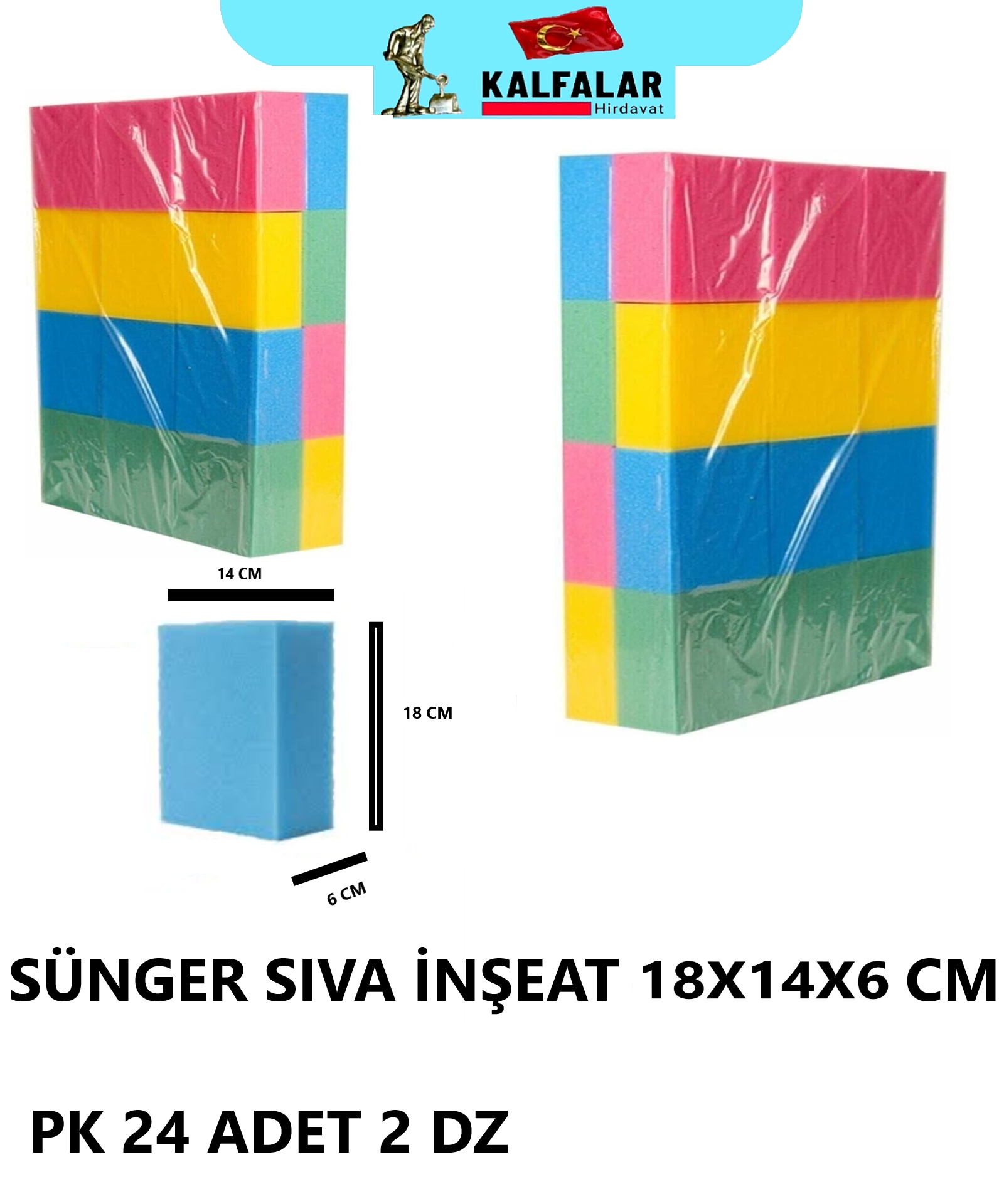 SÜNGER SIVA İNŞEAT 18X14X6 CM PK 24 ADET 2 DZ