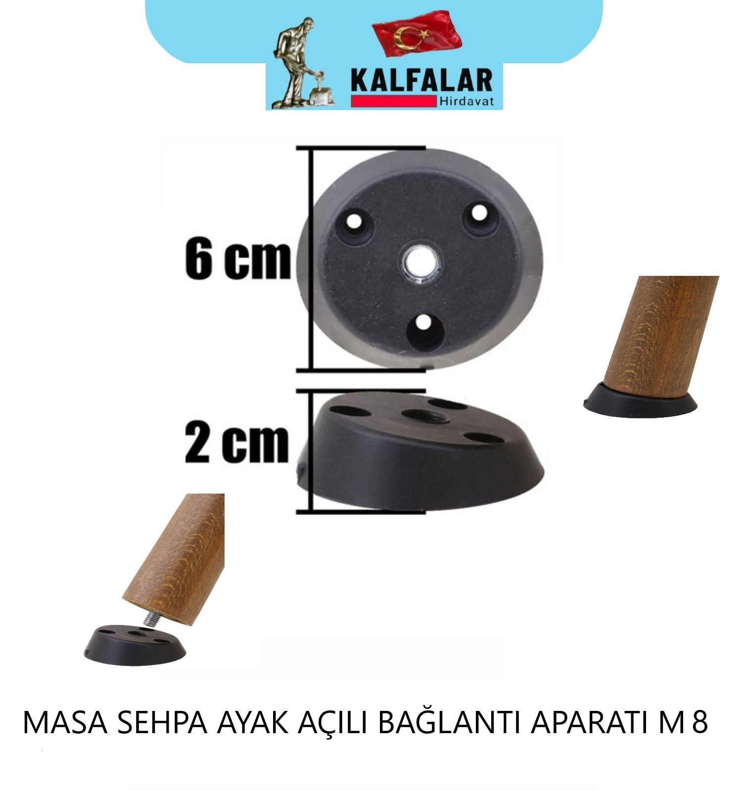 MASA SEHPA AYAK AÇILI BAĞLANTI APARATI M8 SİYAH 