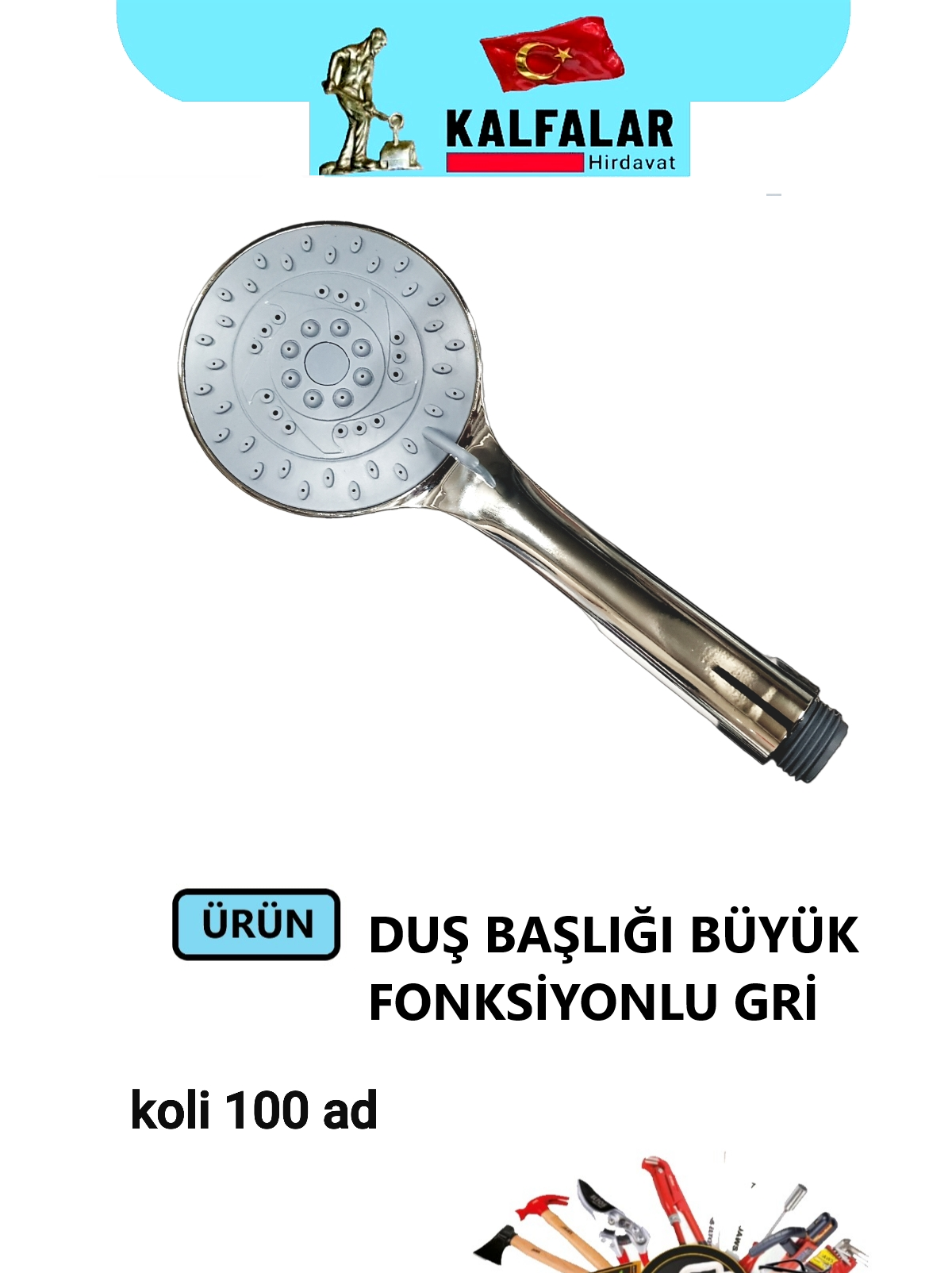 DUŞ BAŞLIĞI BÜYÜK KAFA FONKSİYONLU GRİ