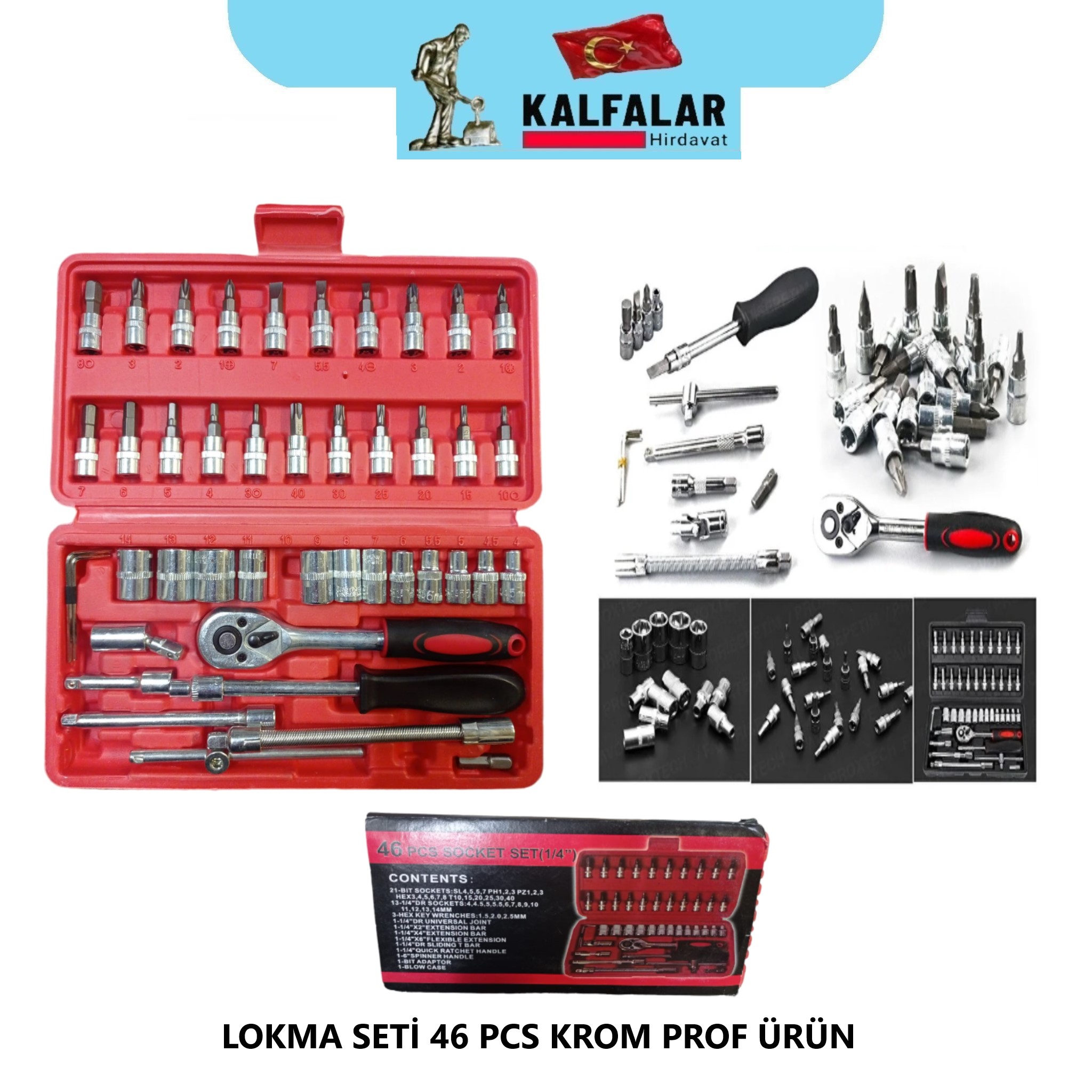 LOKMA SETİ 46 PARÇA ÇELİK PROF ELKA