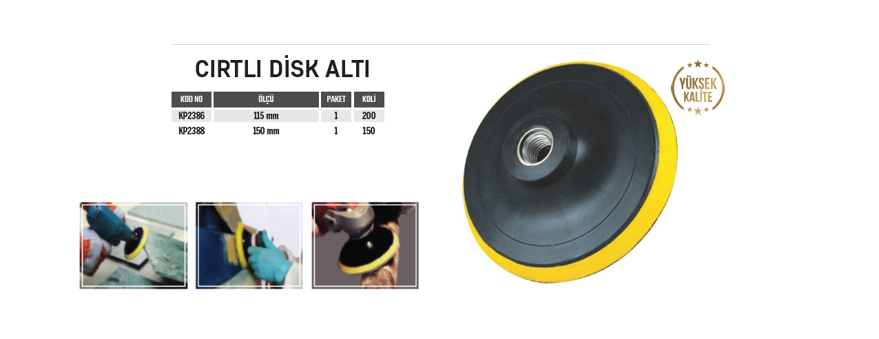 DİSK ALTI ZIMPARA  VB 150 MM 