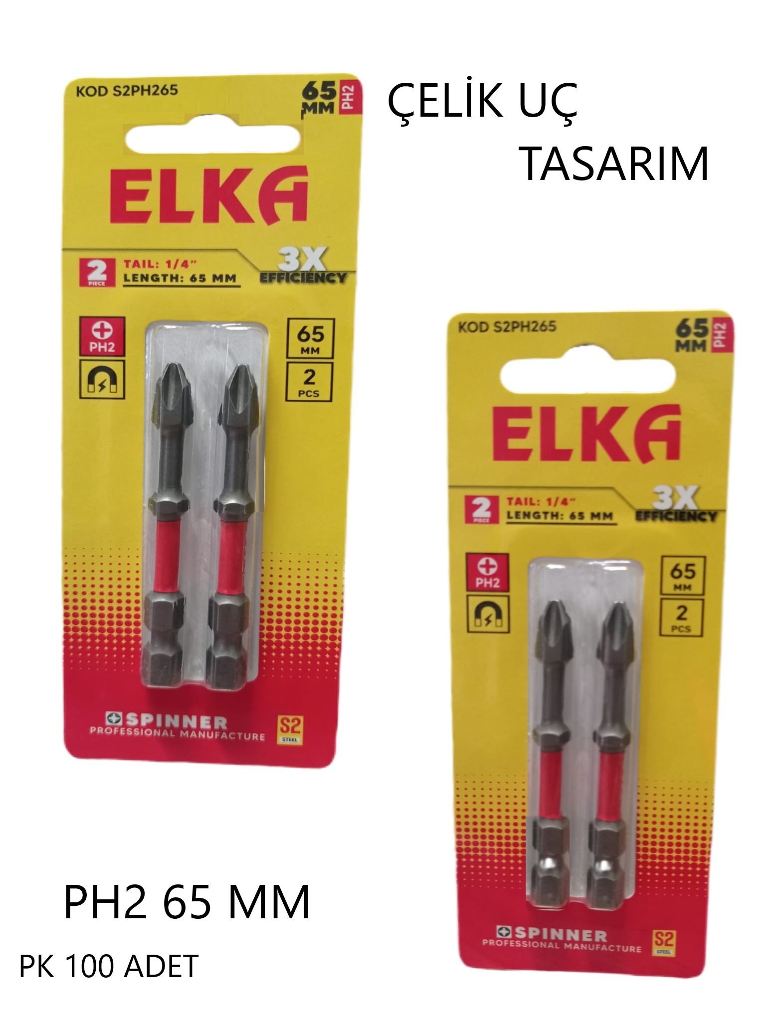 YILDIZ UÇ BİTS PH2X065 MM ELKA ÇELİK YENİ TASARIM