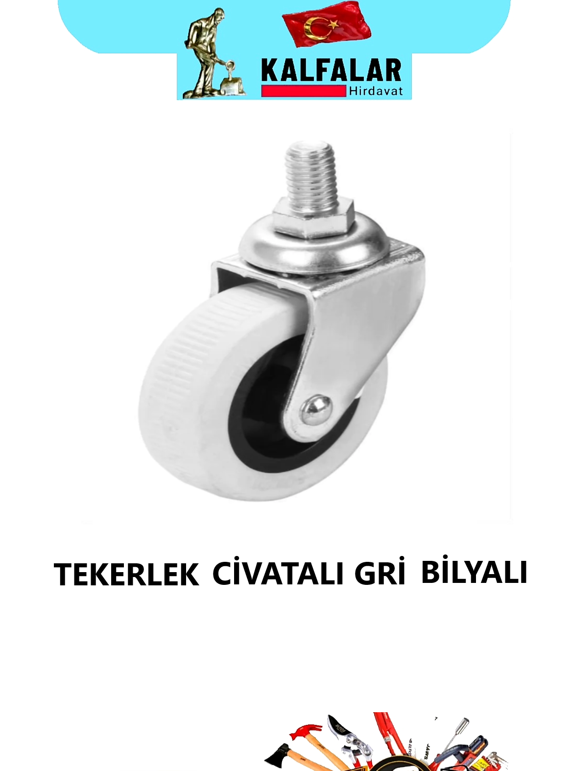 TEKERLEK CİVATALI 3/8 GRİ DÖNER BİLYALI