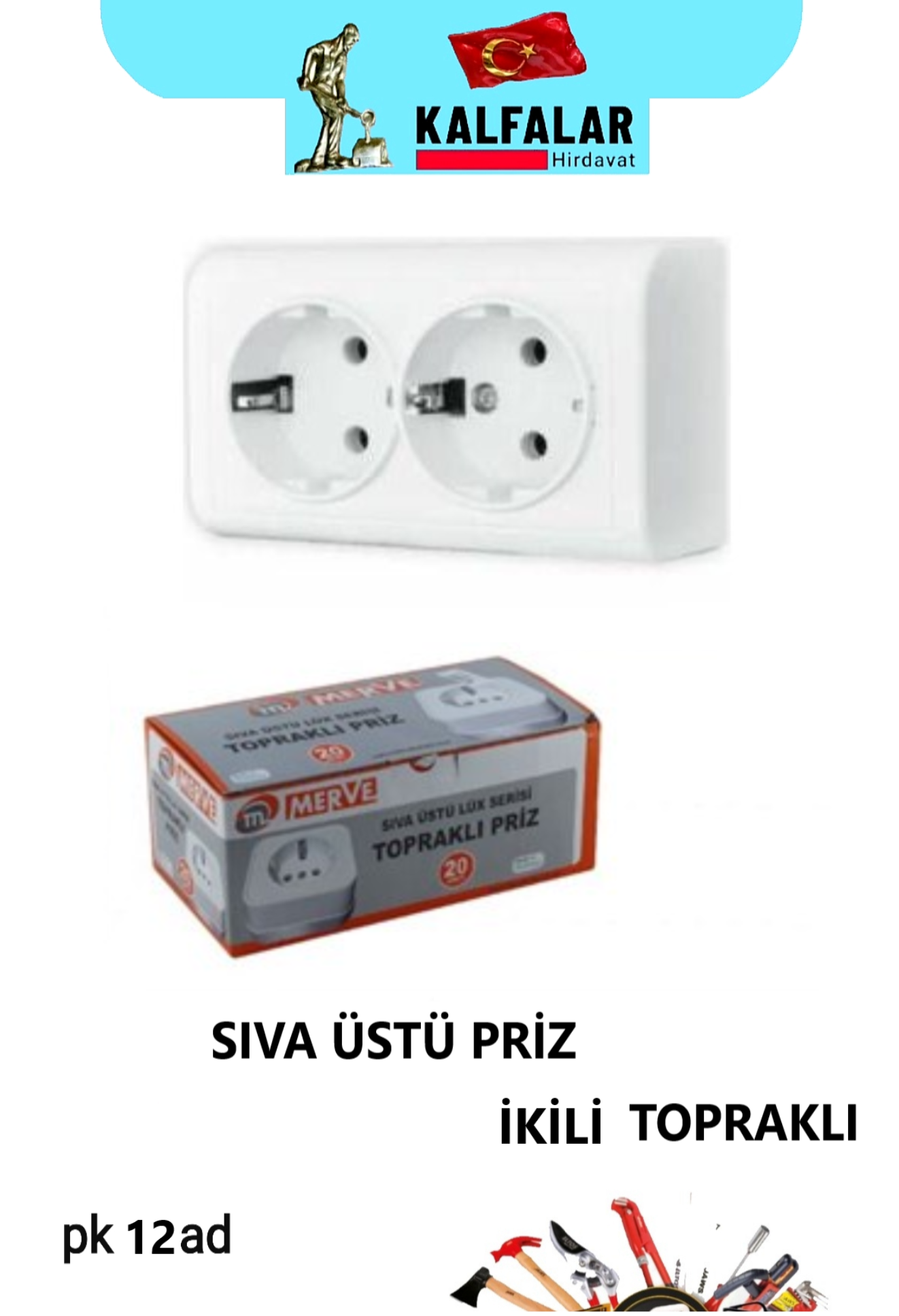 PRİZ SIVA ÜSTÜ İKİLİ TOPRAKLI