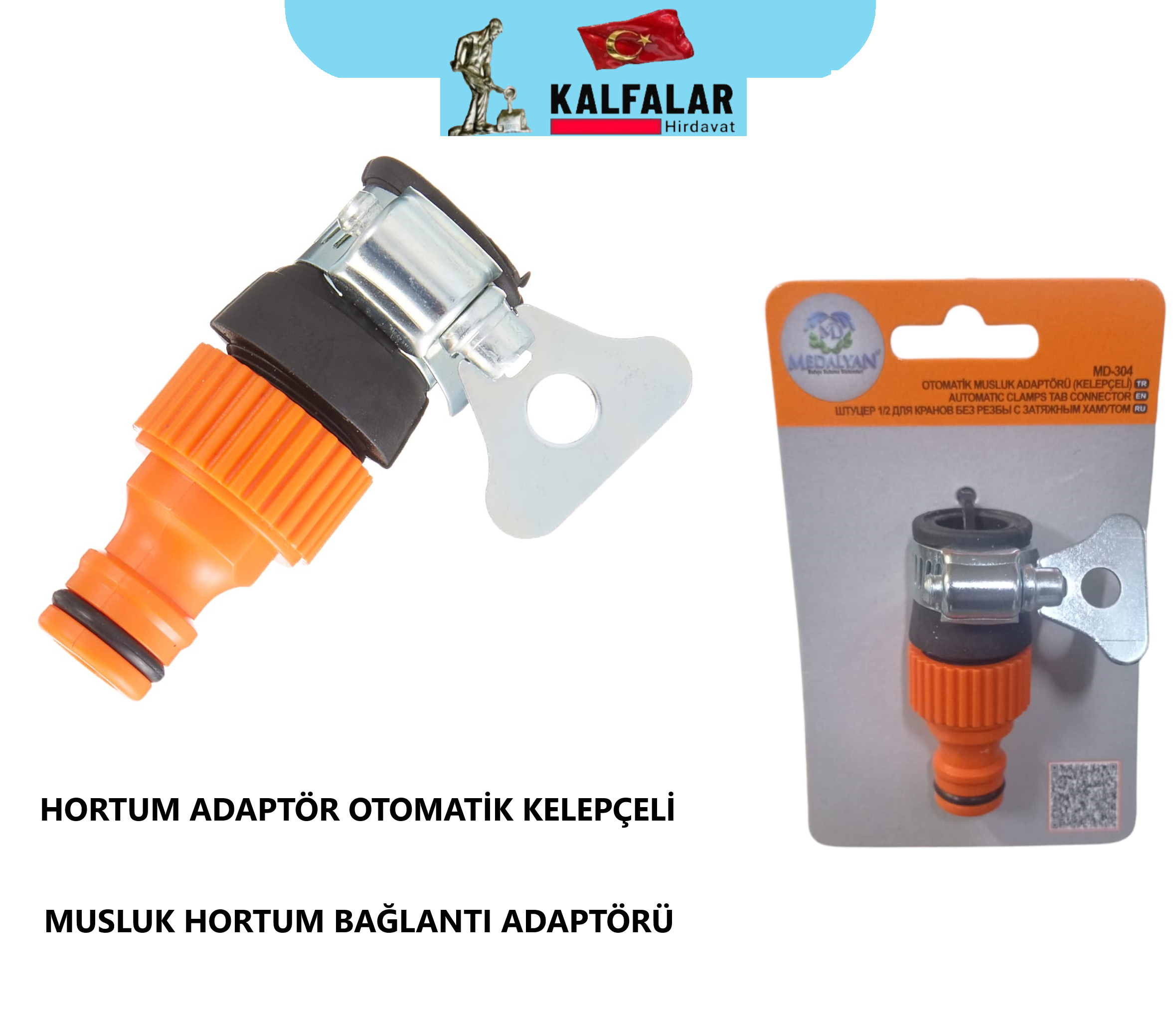 HORTUM ADAPTÖR GEÇMELİ OTOMATİK KELEPÇELİ MD-304