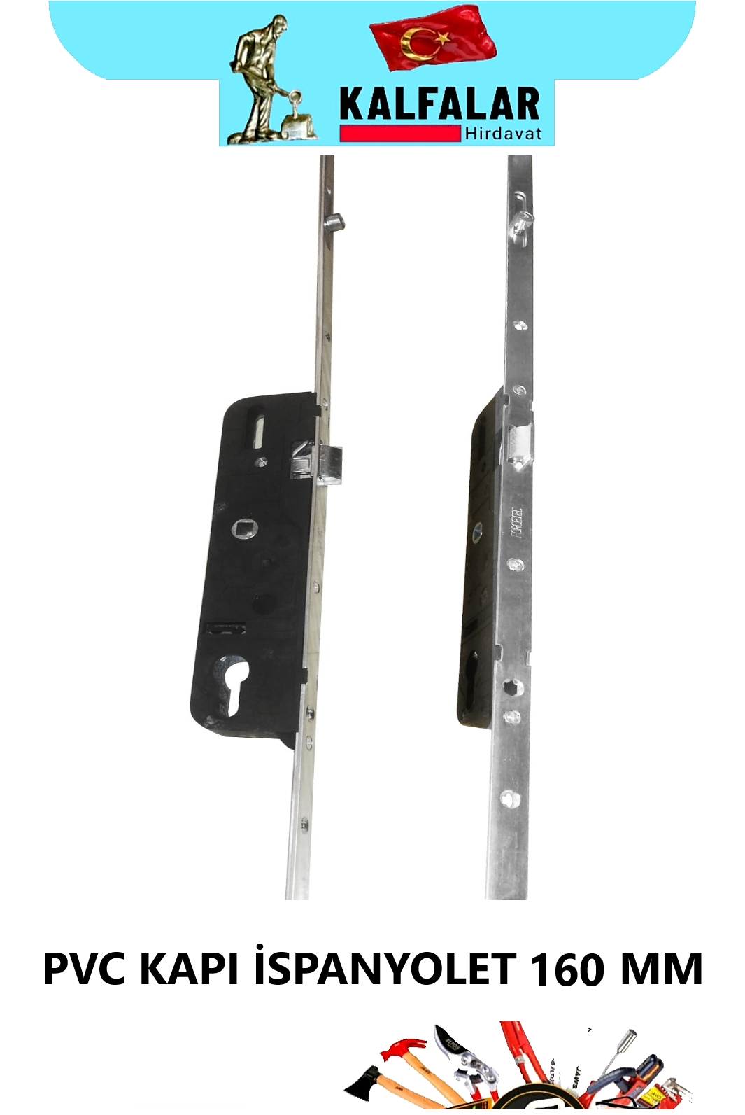 PVC İSPANYOLET KAPI 160 MM KİLİTLİ BARELSİZ 