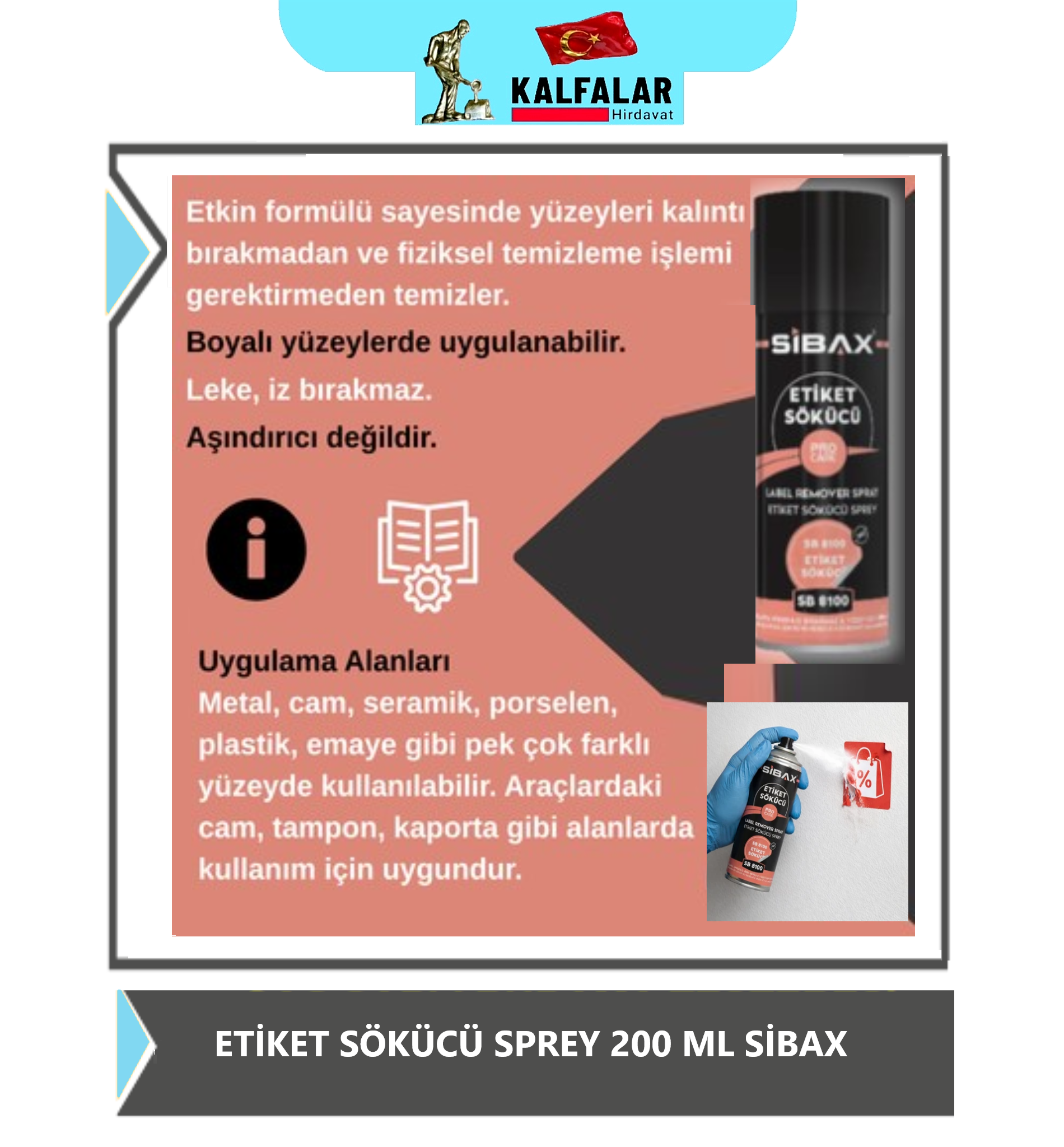 ETİKET SÖKÜCÜ SPREY 200 ML SB8100 SİBAX PRO