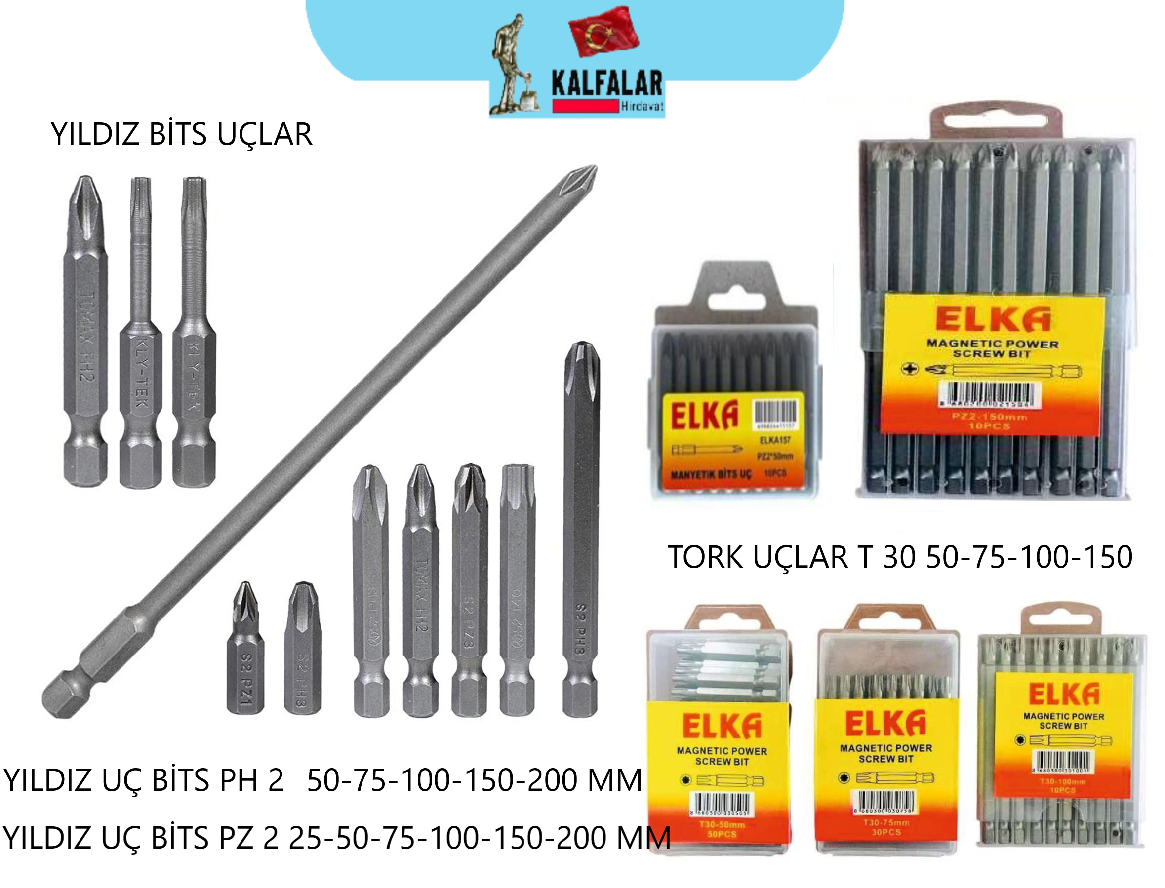 TORK UÇ BİTS T 30 X100 MM ÇELİK ELKA PK 10 AD