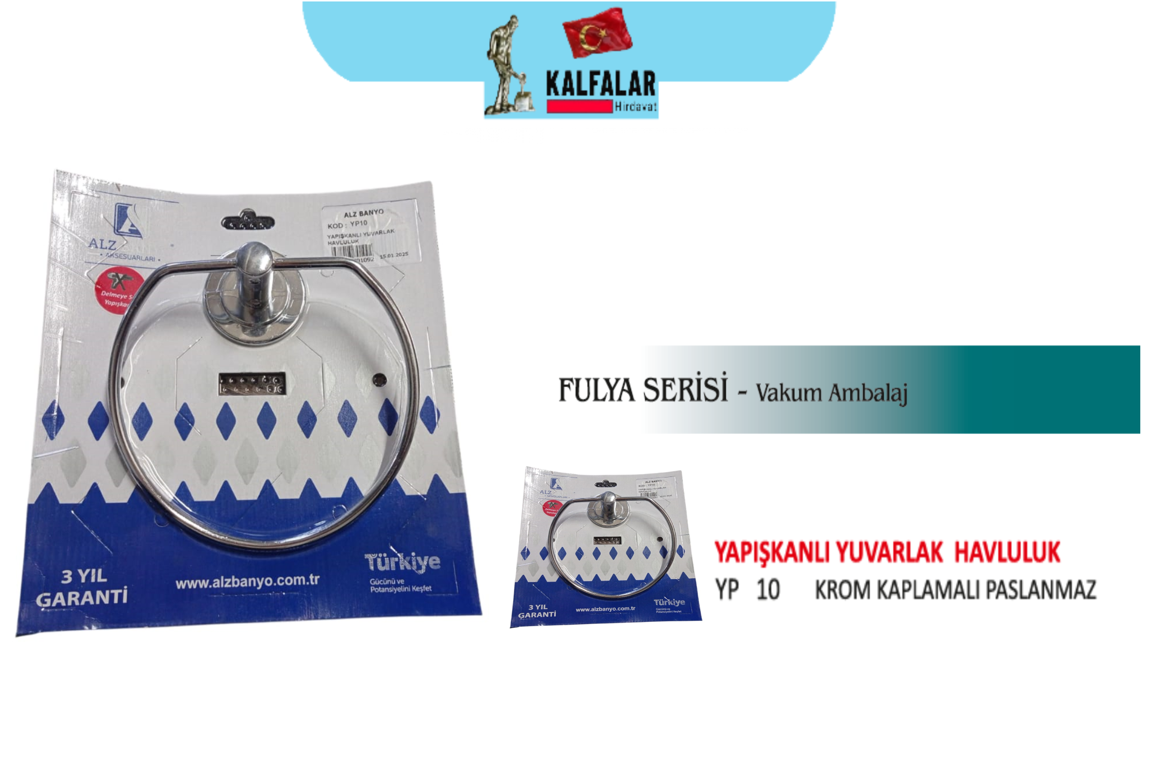 YUVARLAK HAVLULUK PASLANMAZ KROM YAPIŞKANLI