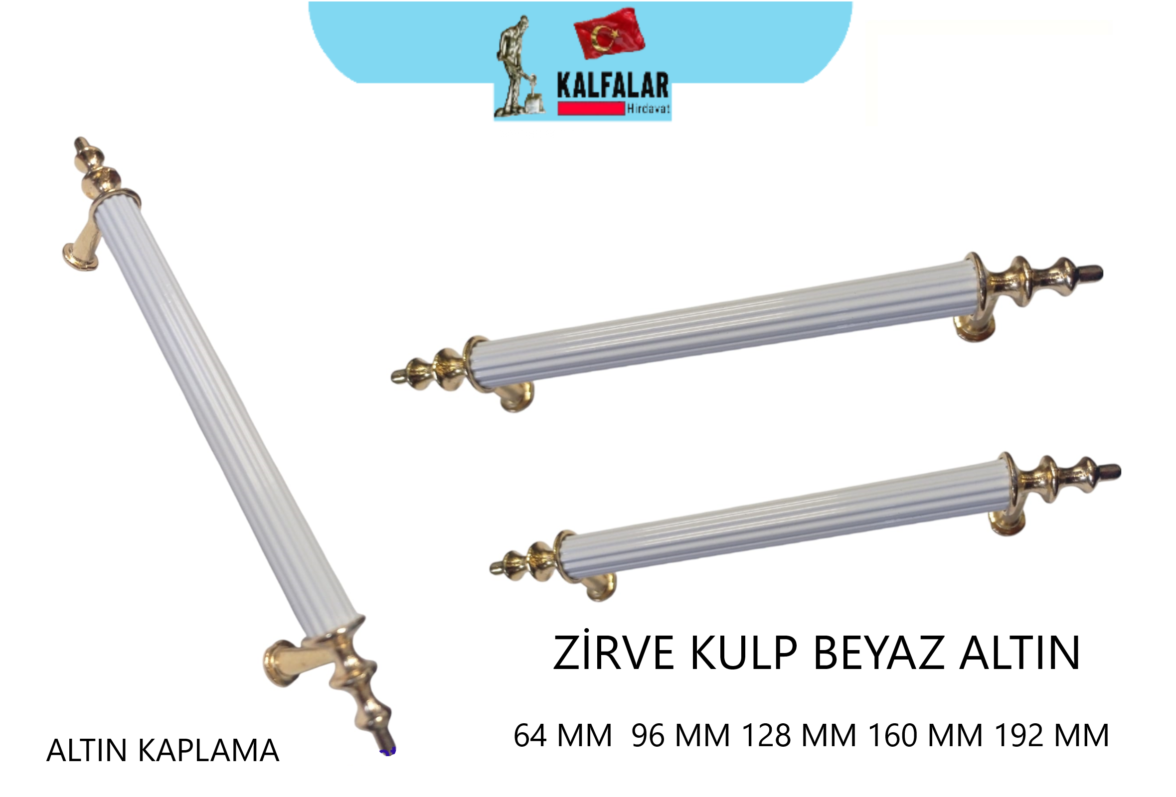 ZİRVE KULP BEYAZ-ALTIN 192 MM
