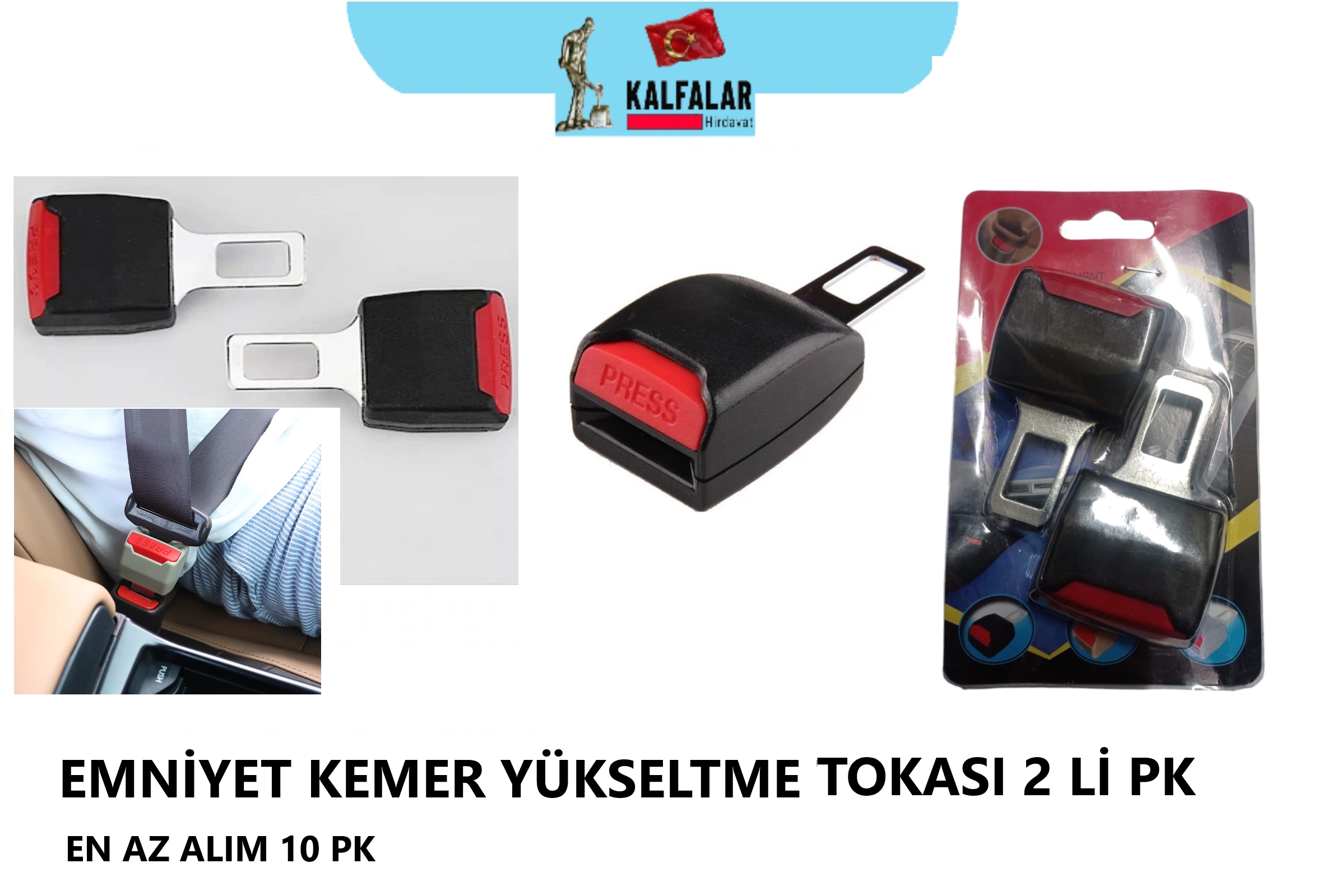 EMNİYET KEMER TOKASI YÜKSELTİCİ 2 Lİ PAKET