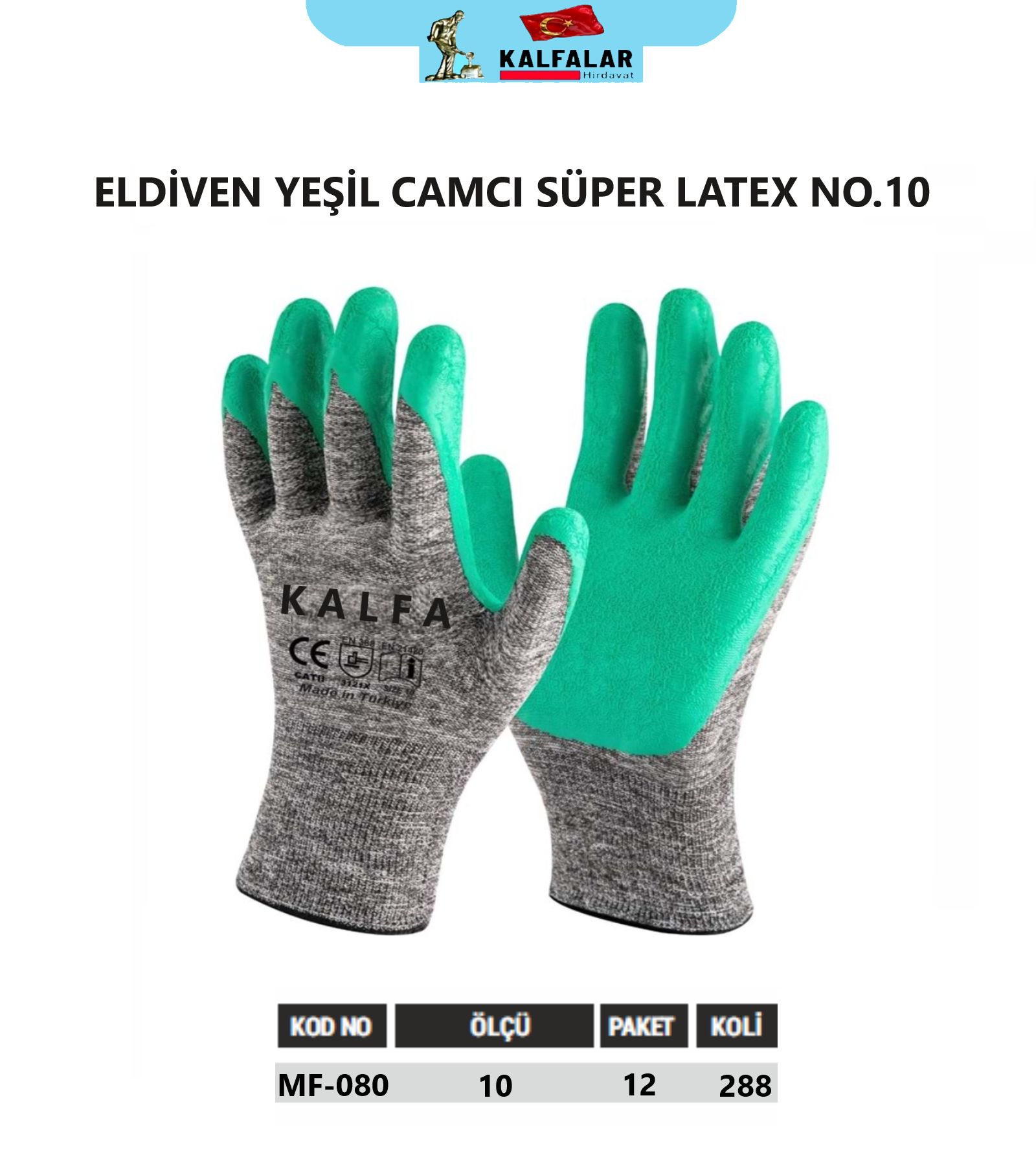 ELDİVEN YEŞİL CAMCI SÜPER LATEX KALFA KF-080 NO.10
