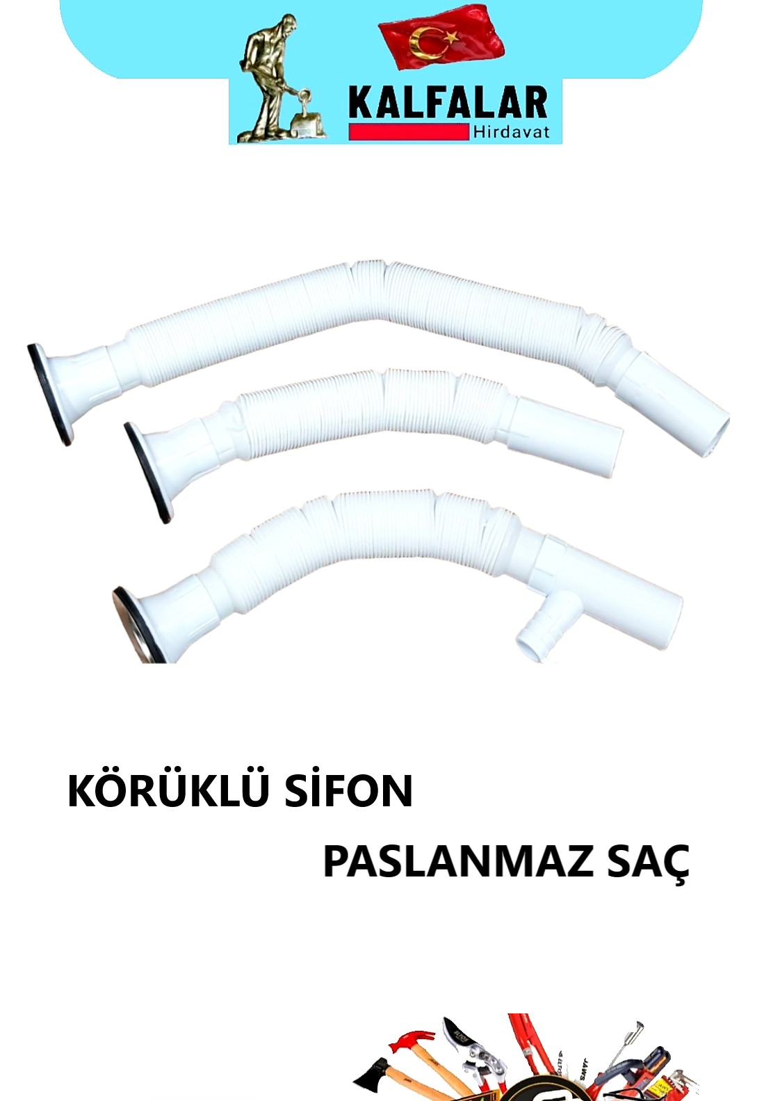 SİFON KISA ÇATALLI PASLANMAZ KÖRÜKLÜ EKO