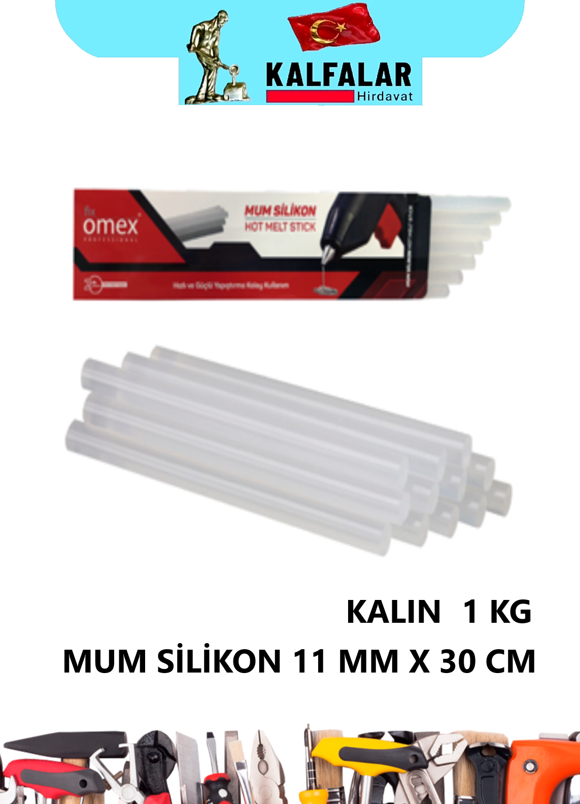 MUM SİLİKON KALIN 11MM X 30 MM KUTULU ŞEFFAF 1 KG