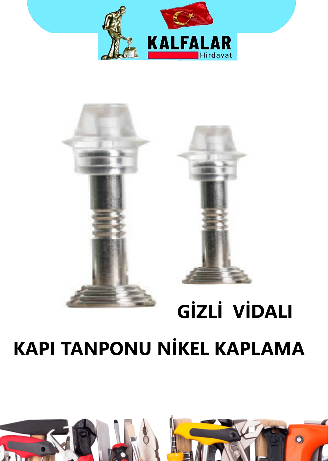 KAPI TANPONU LÜX VİDALI NİKEL 10 CM