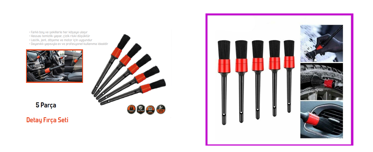 FIRÇA SETİ DETAY TEMİZLEME 5 PCS
