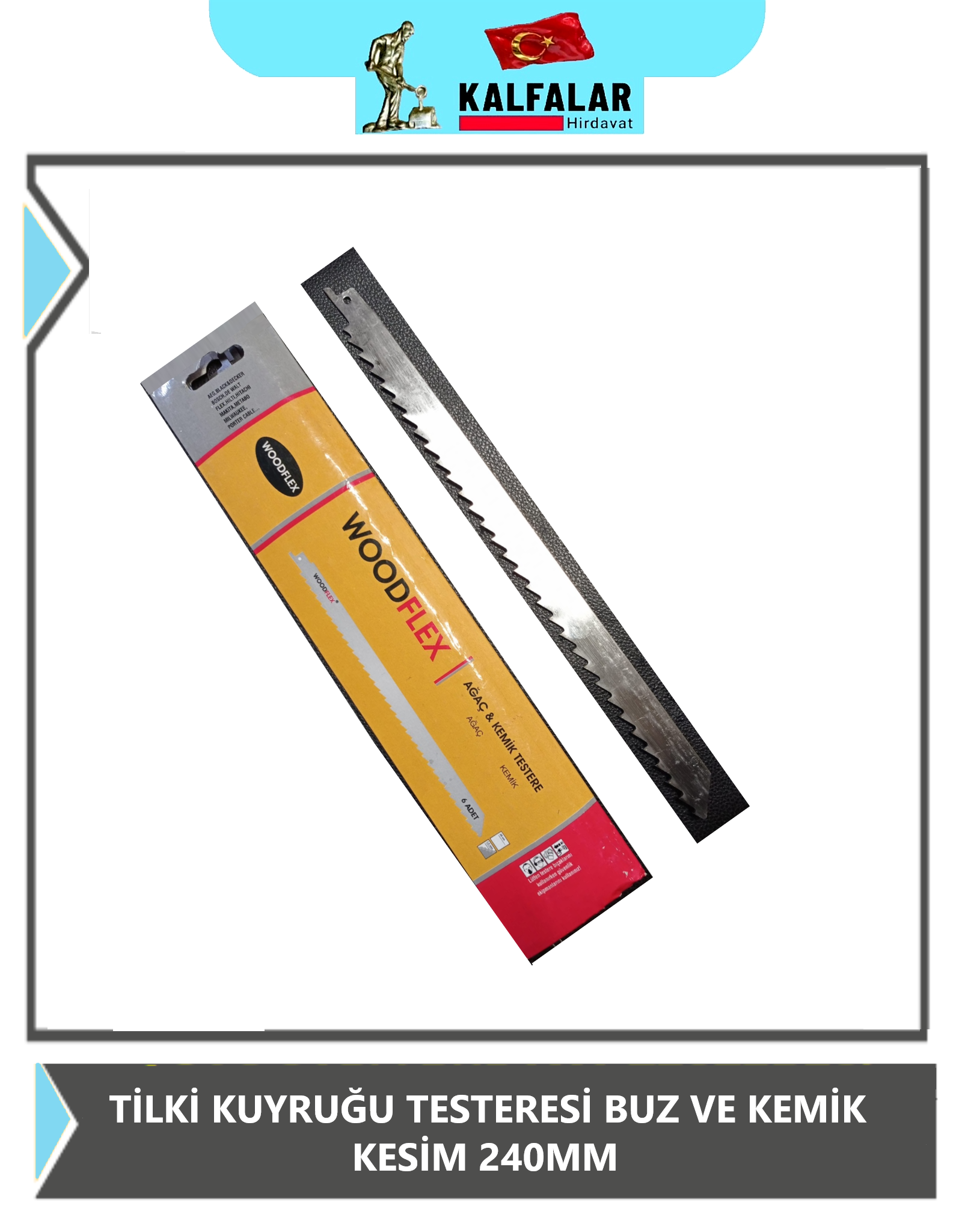 TİLKİ KUYRUĞU TESTERESİ BUZ VE KEMİK KESİM 240MM 