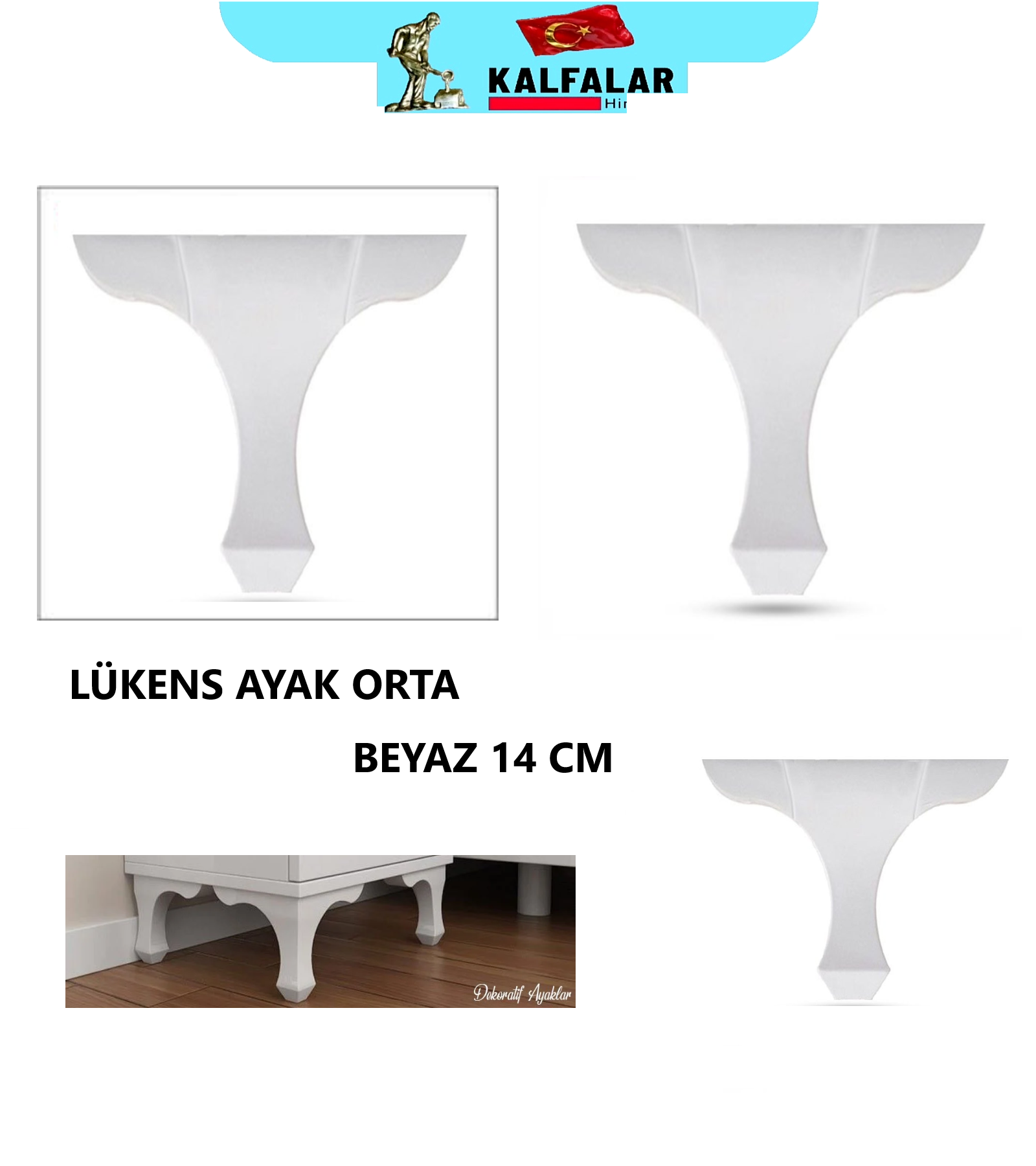 LÜKENS AYAK ORTA BEYAZ 14 CM