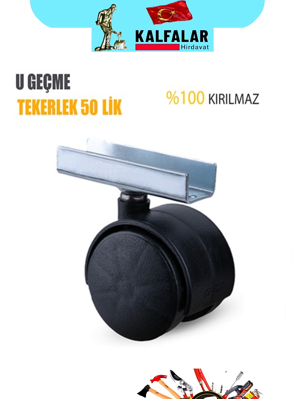 TEKERLEK U TABLOLU 50 LİK P.P SİYAH UZUN U