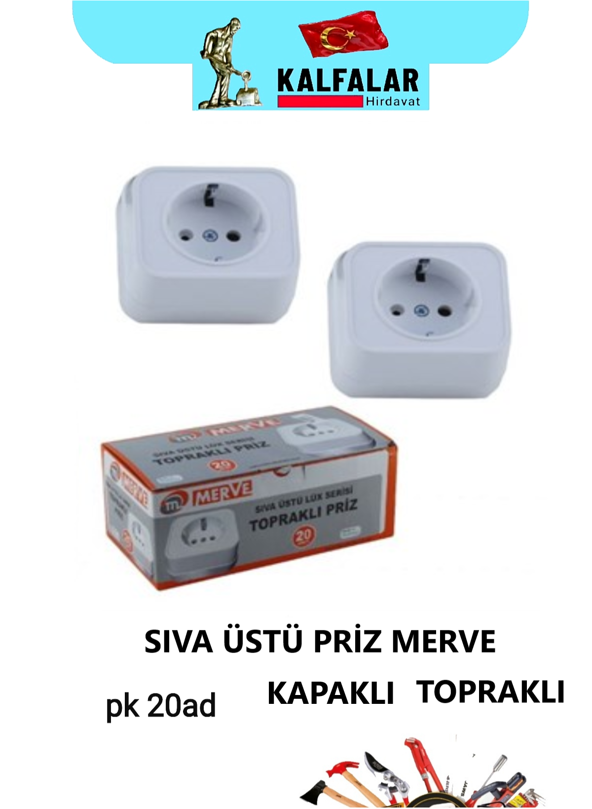 PRİZ SIVA ÜSTÜ KAPAKLI TOPRAKLI