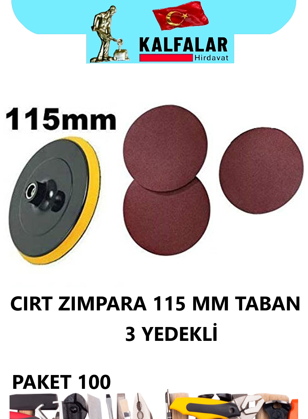 ZIMPARA CIRTLI TABAN 115 MM 3 YEDEKLİ