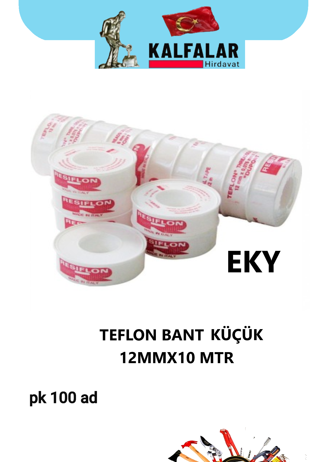 TEFLON BANT KÜÇÜK EKY 12MMX10 METRE 