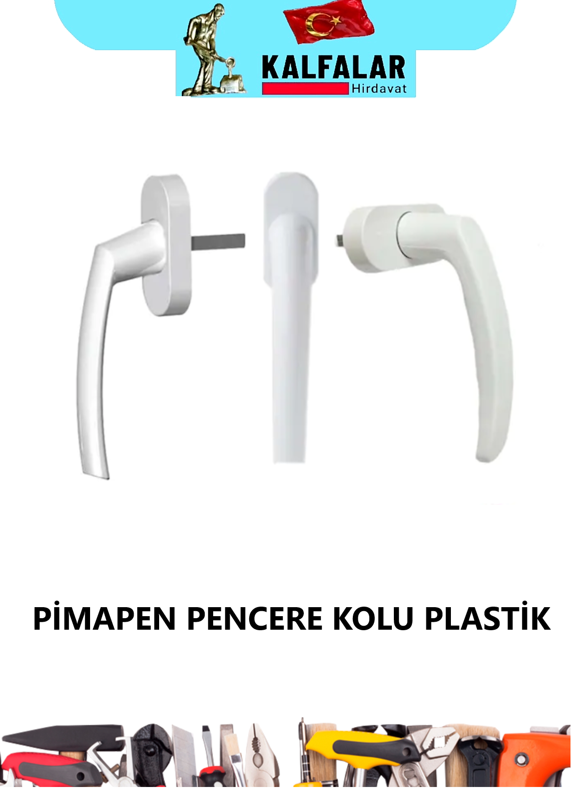 PVC PİMAPEN PENCERE KOLU PLASTİK BEYAZ