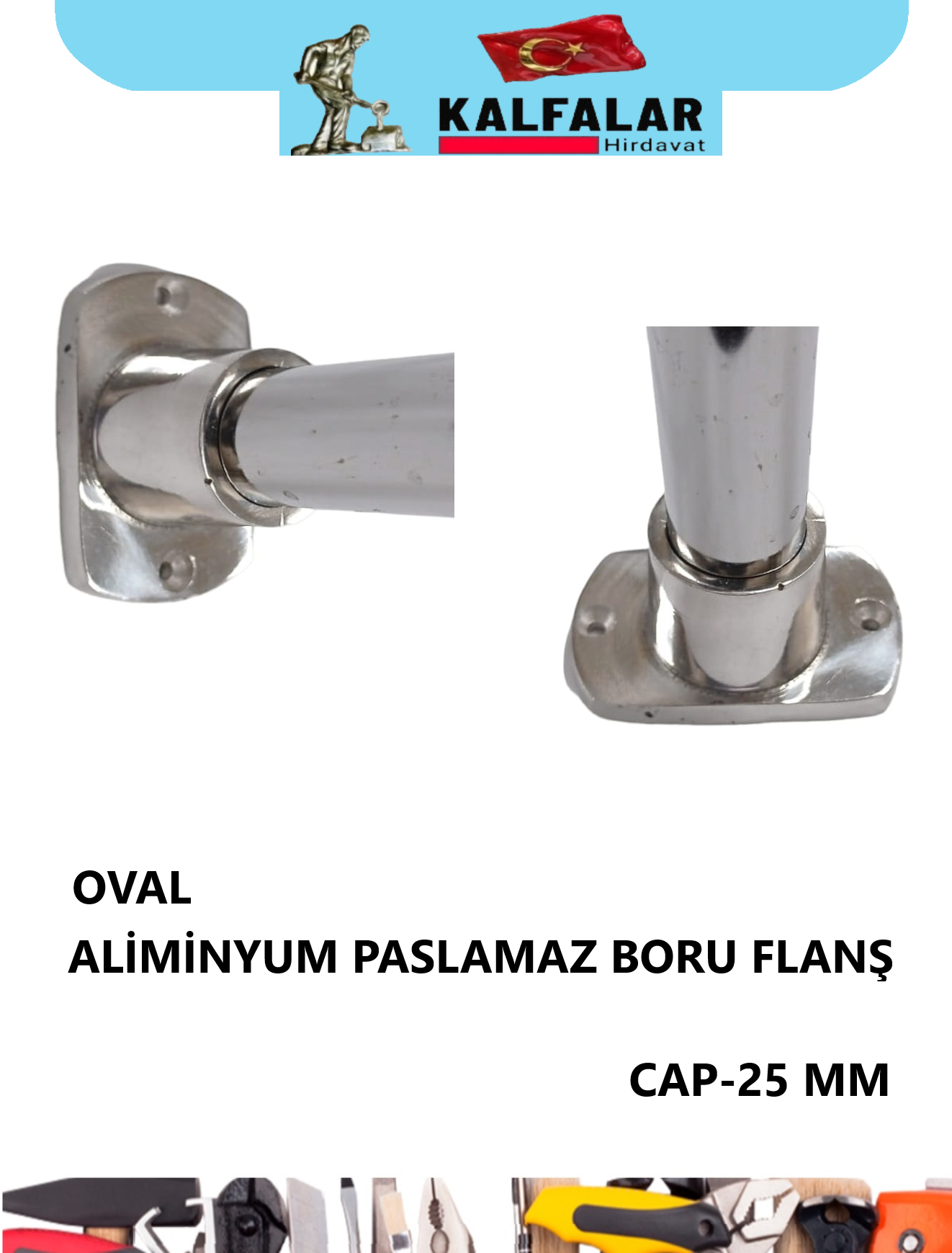 ALİMİNYUM PASLANMAZ BORU FLANŞ OVAL 25 MM