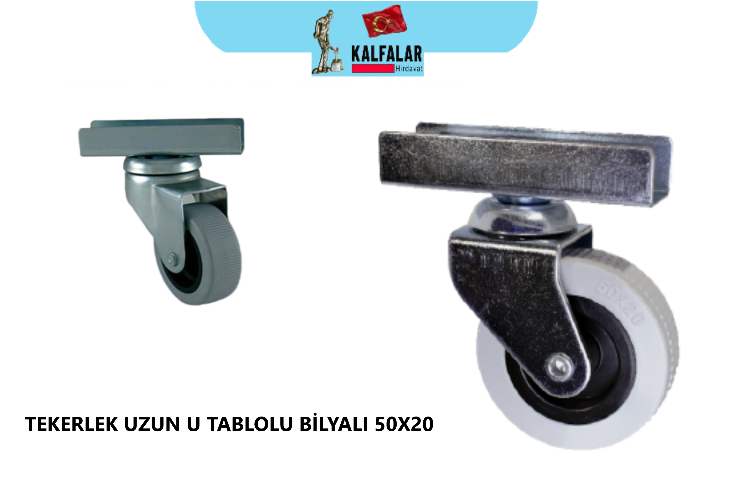 TEKERLEK TABLOLU UZUN U 50X20 GRİ DÖNER BİLYALI