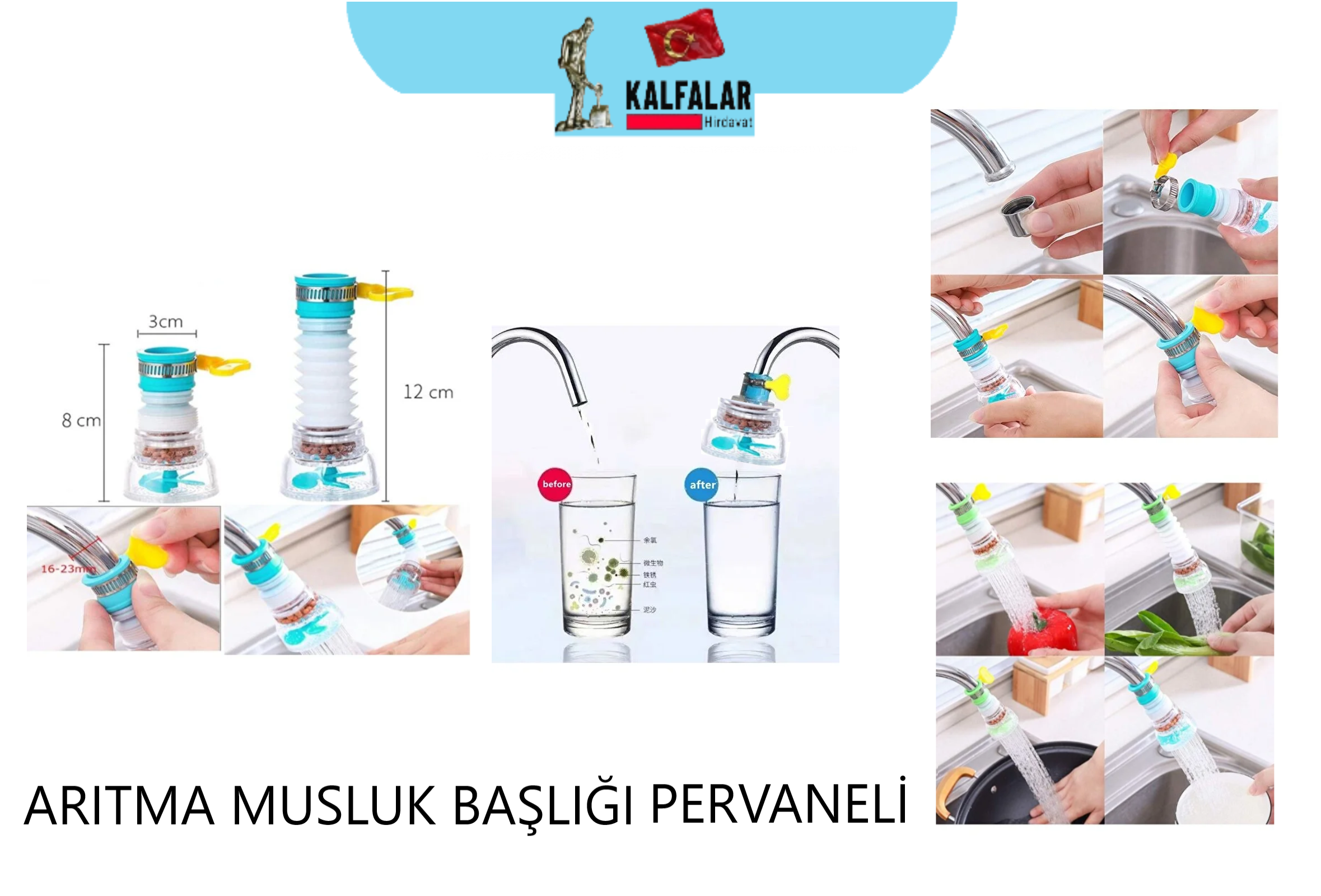 ARITMA MUSLUK BAŞLIĞI FİLTRE TASARRUF PERVANELİ 