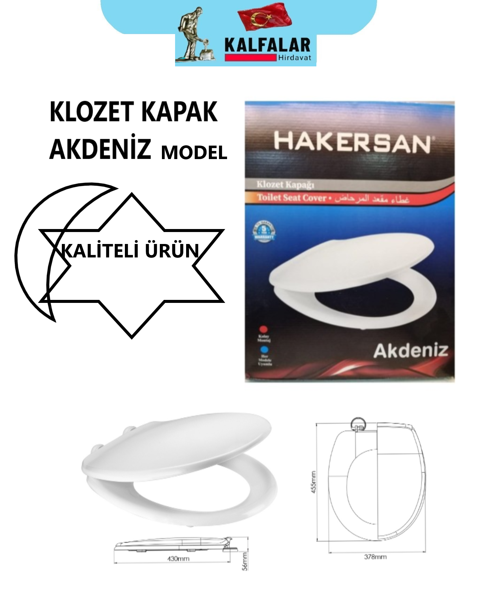 KLOZET KAPAK HAKERSAN AKDENİZ MODEL
