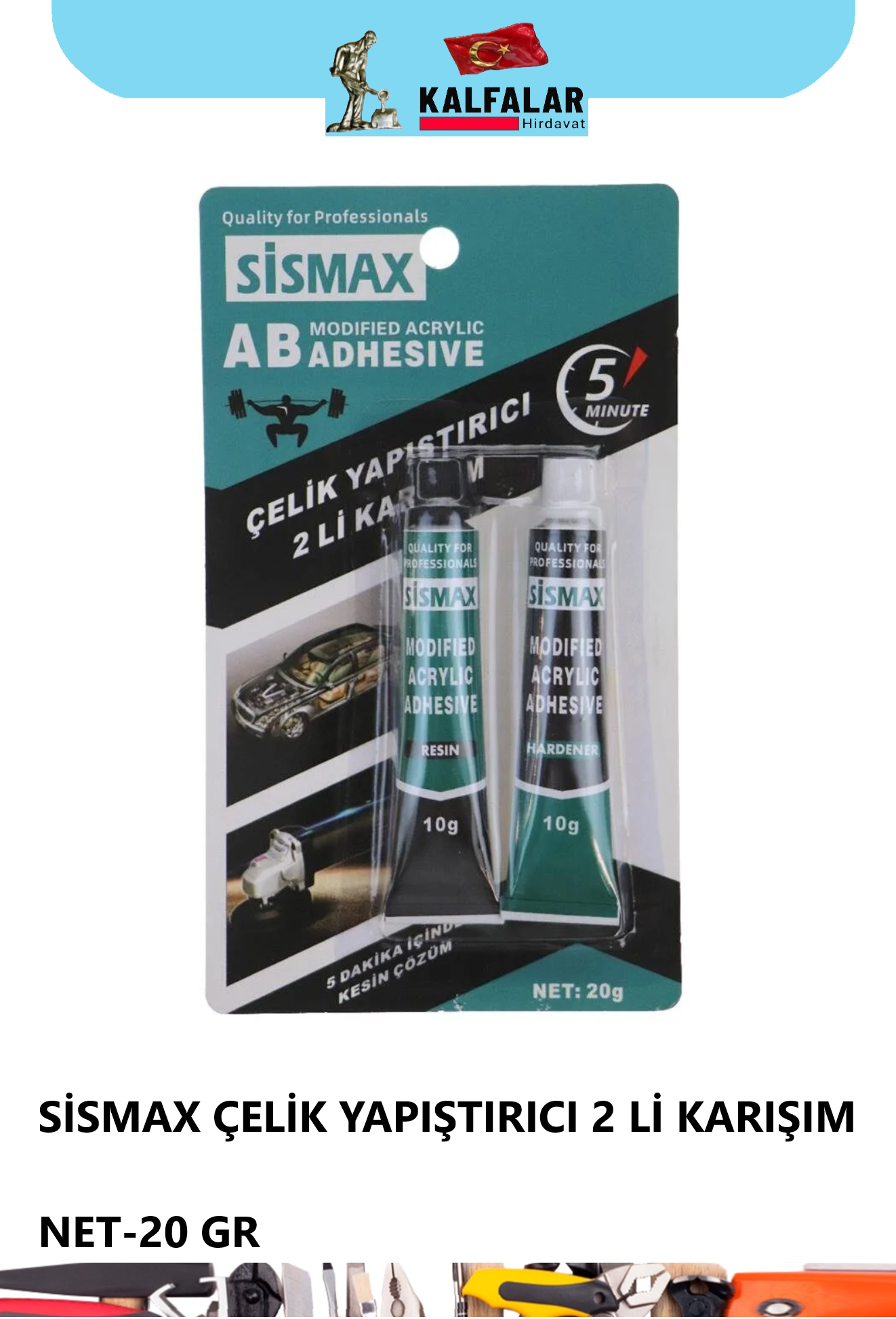 ÇELİK YAPIŞTIRICI SİSMAX 2 Lİ KARIŞIM NET-20 GR