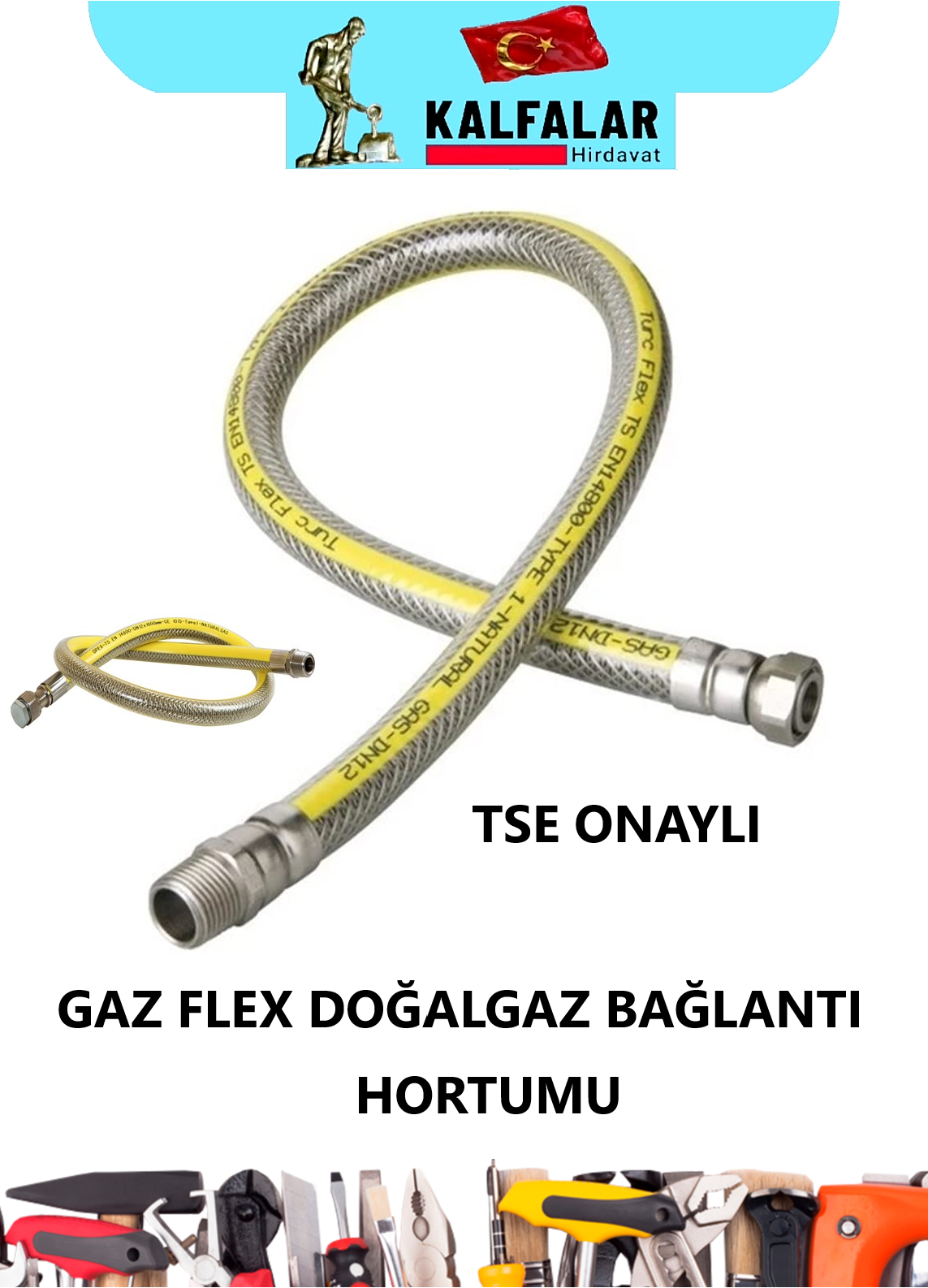 GAZ FLEX DOĞALGAZ BAĞLANTI HORTUMU 200 CM TSE ONAYLI