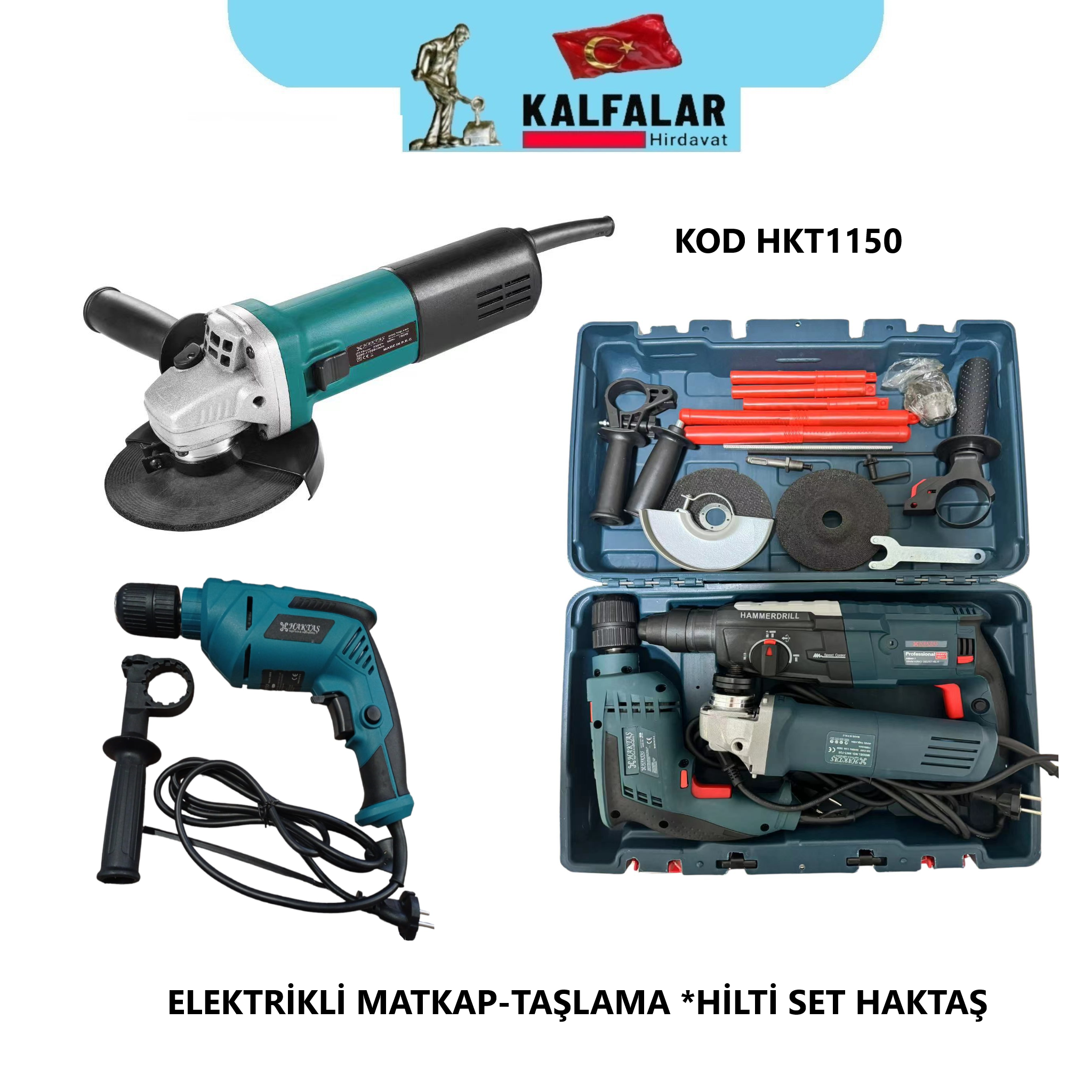 HAKTAŞ ELEKTRİKLİ 3 LÜ SET HİLTİ-MATKAP-SPRAL KAMPANYA 