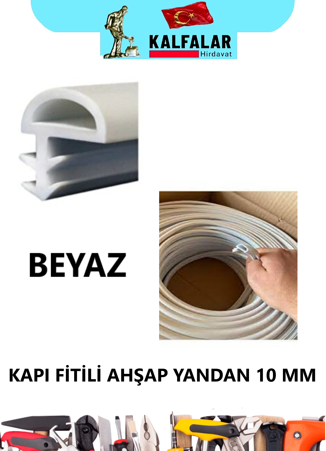 KAPI FİTİLİ AHŞAP YANDAN 10 MM BEYAZ