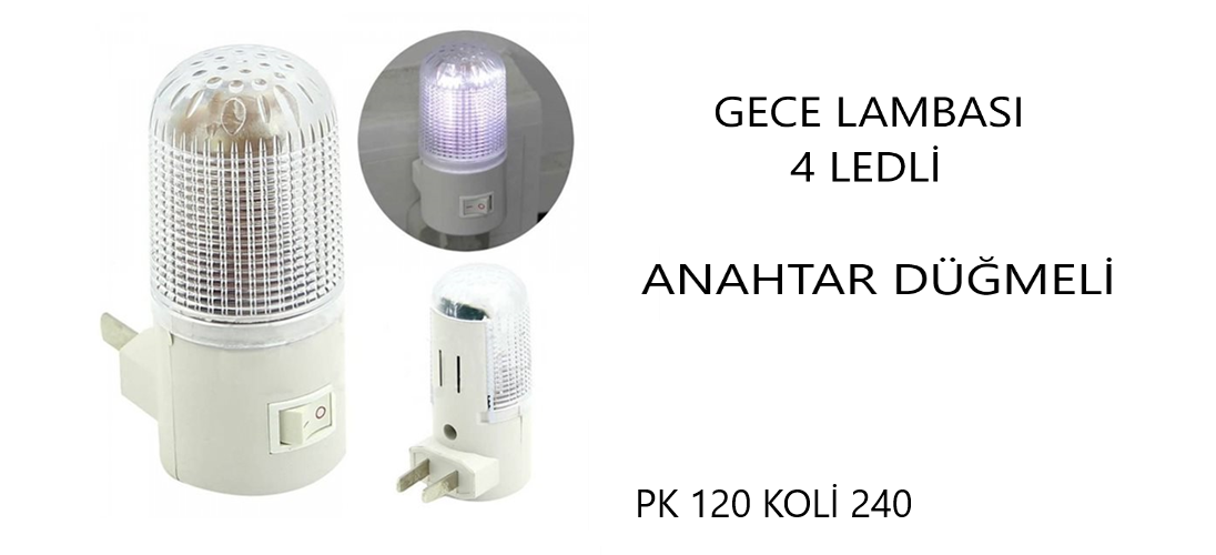 GECE LAMBASI 4 LED DÜĞMELİ