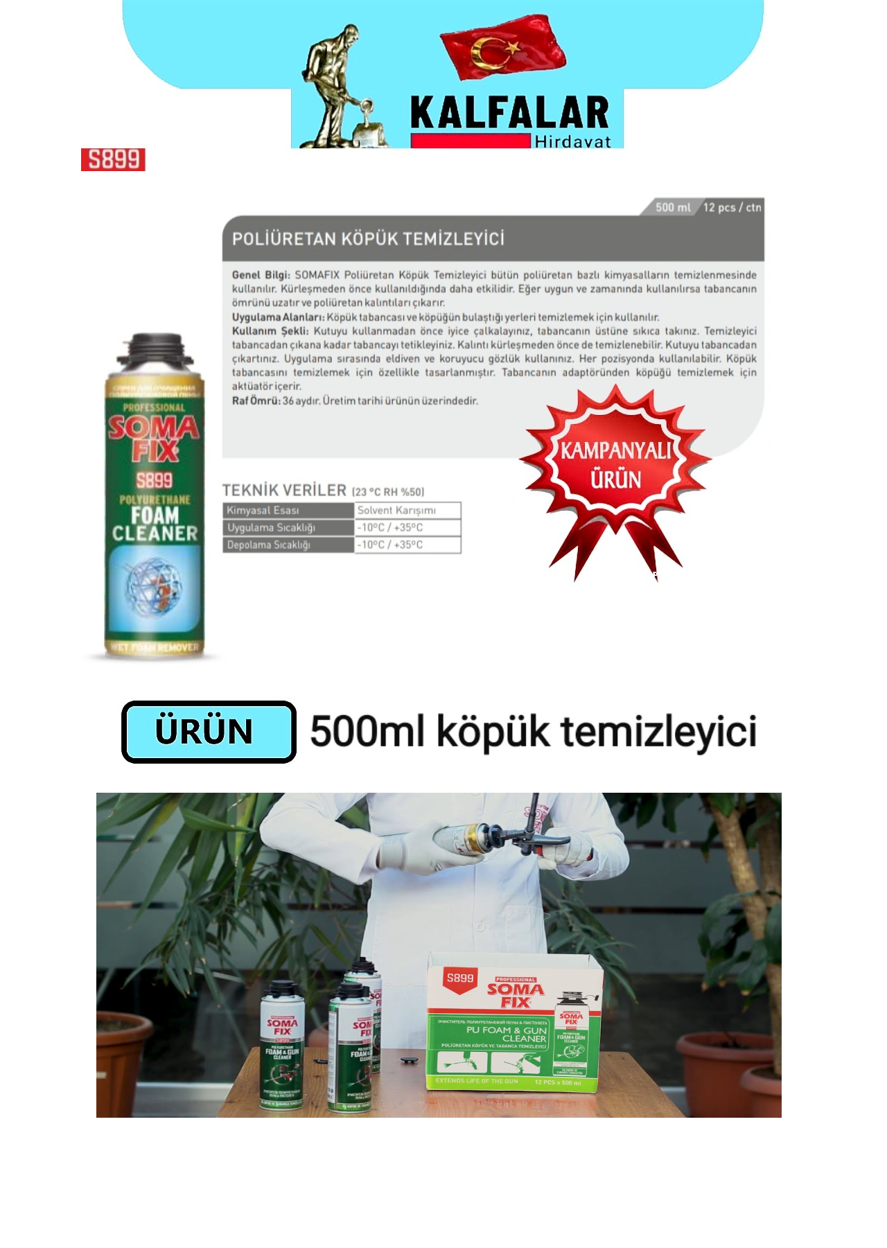 KÖPÜK TEMİZLİĞİCİ 500 GR SOMAFİX