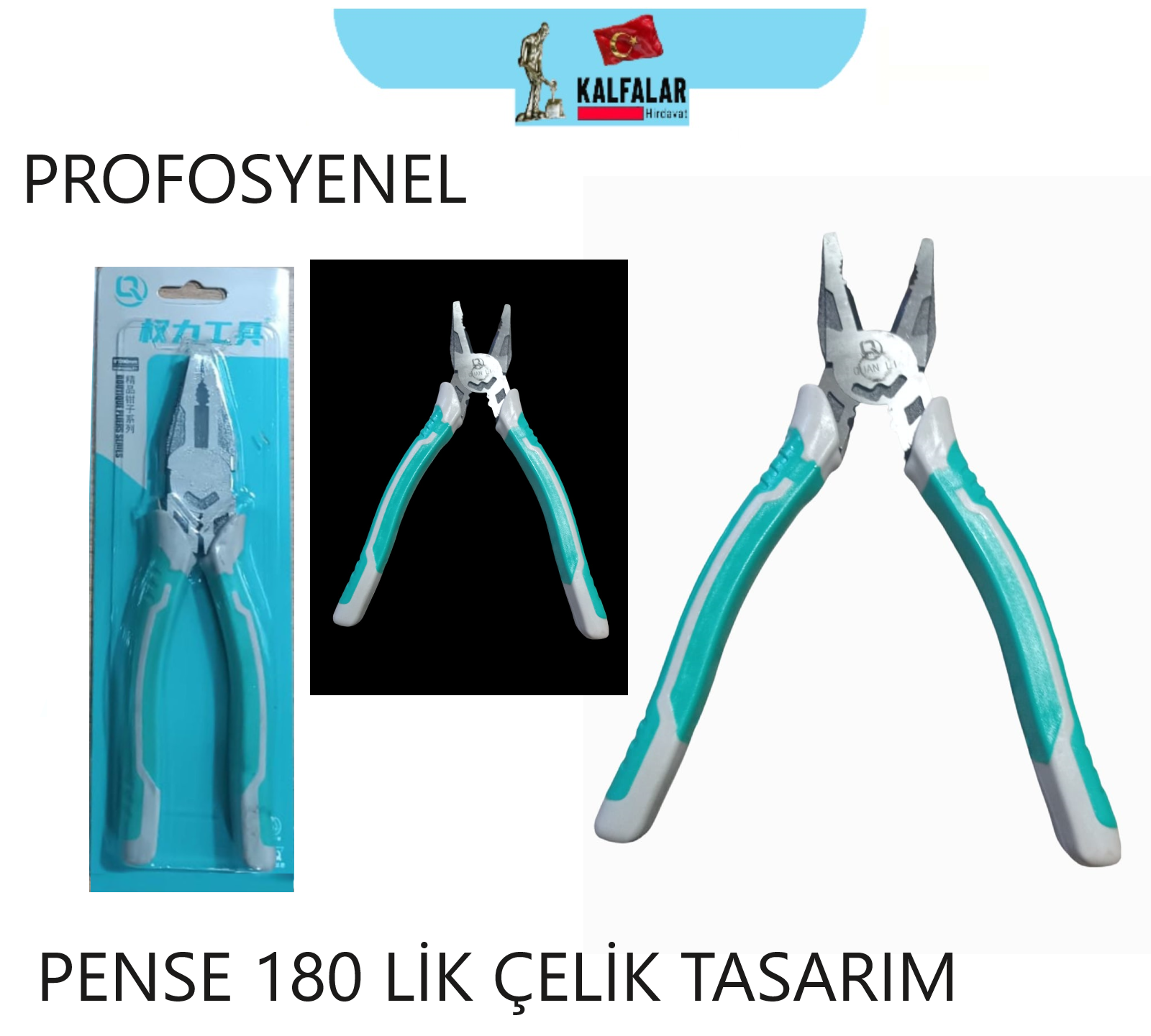 PENSE NO.8 200 MM  TURKUAZ GRİ PROF ÇELİK TASARIM