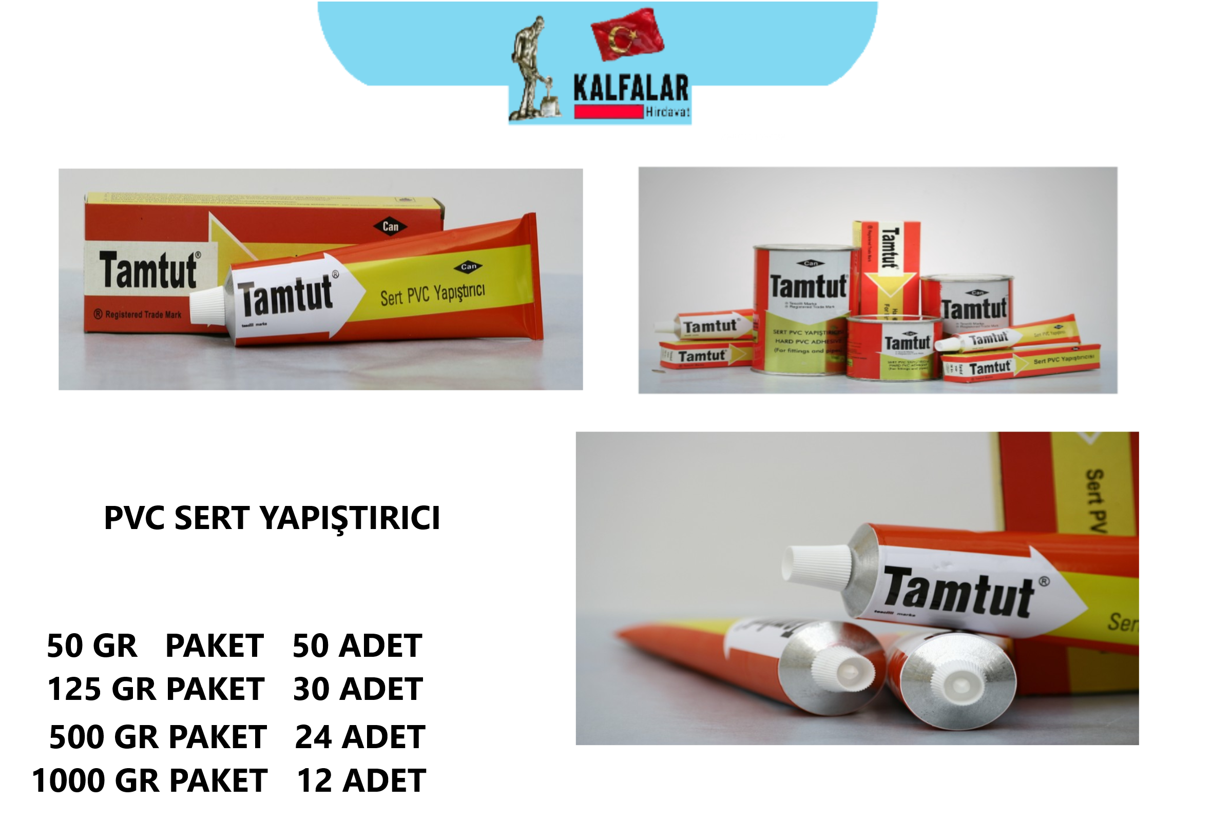 PVC YAPIŞTIRICI SERT TAMTUT 125 GR KUTU 30 ADET