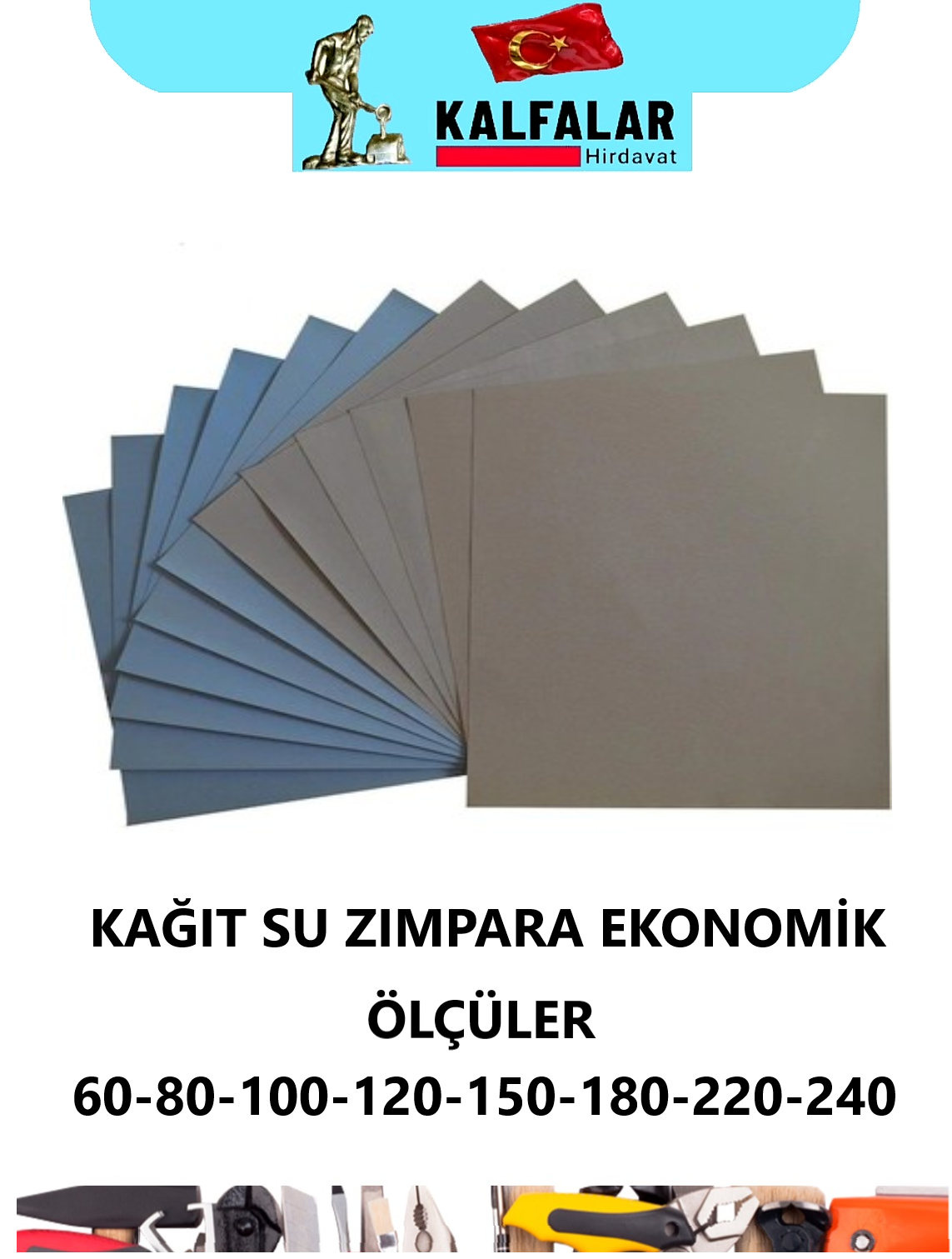 KAĞIT ZIMPARA SU ZIMPARASI 60-80-100-120-150-180-220-240