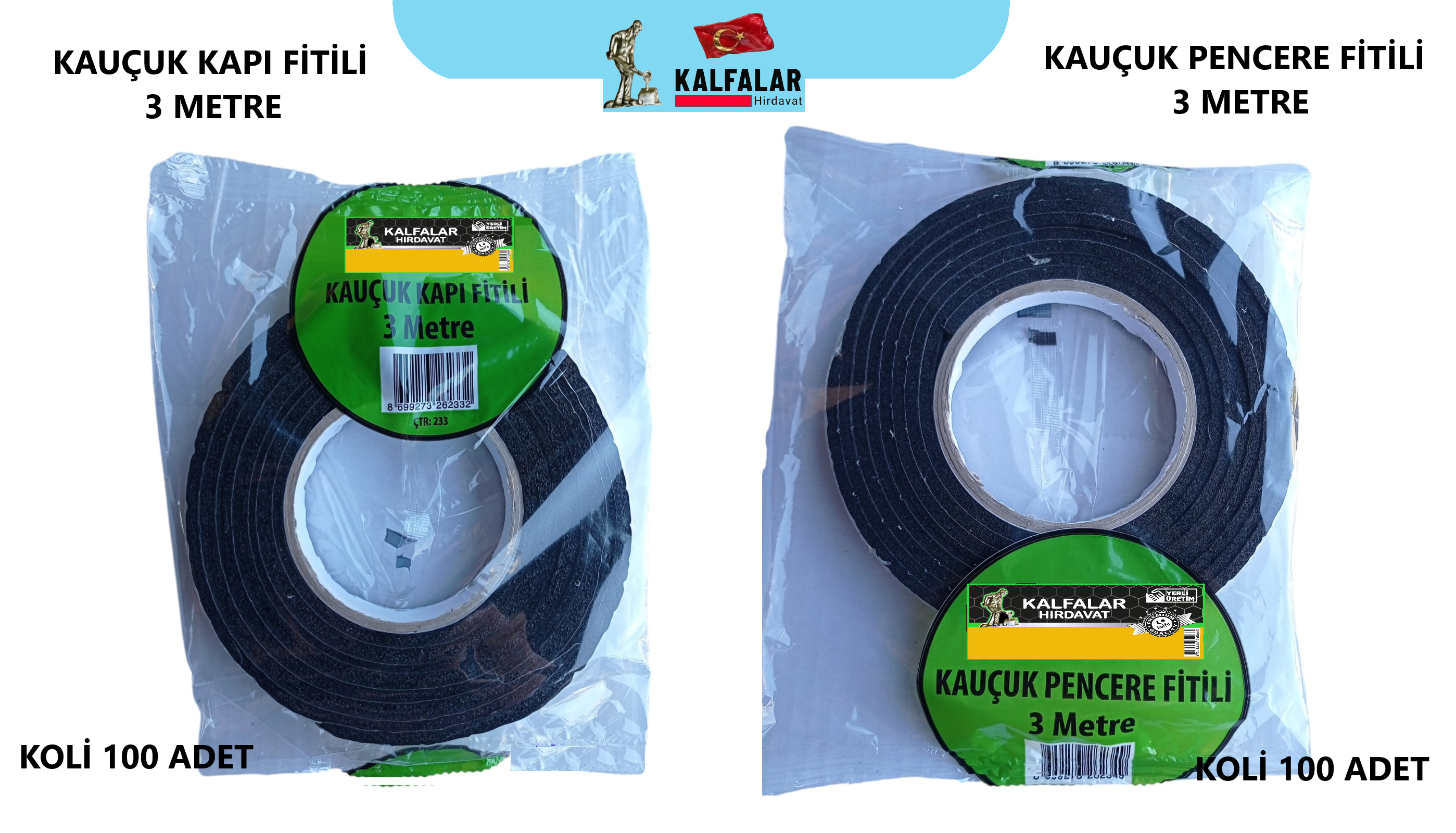 PENCERE FİTİLİ KAUÇUK 3 METRE