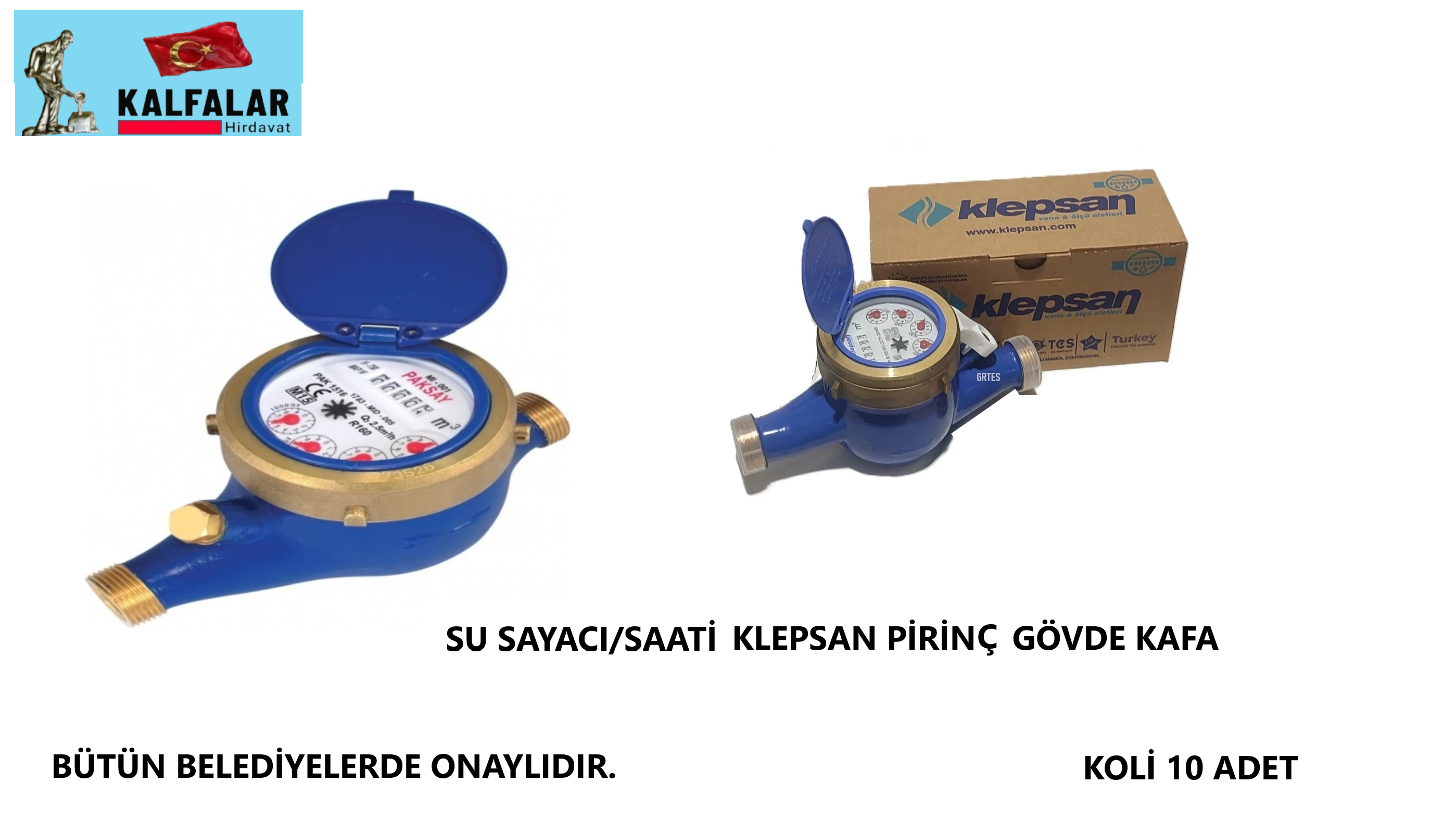 SU SAYACI/SAATİ KLEPSAN PRİNÇ GÖVDE VE KAFA